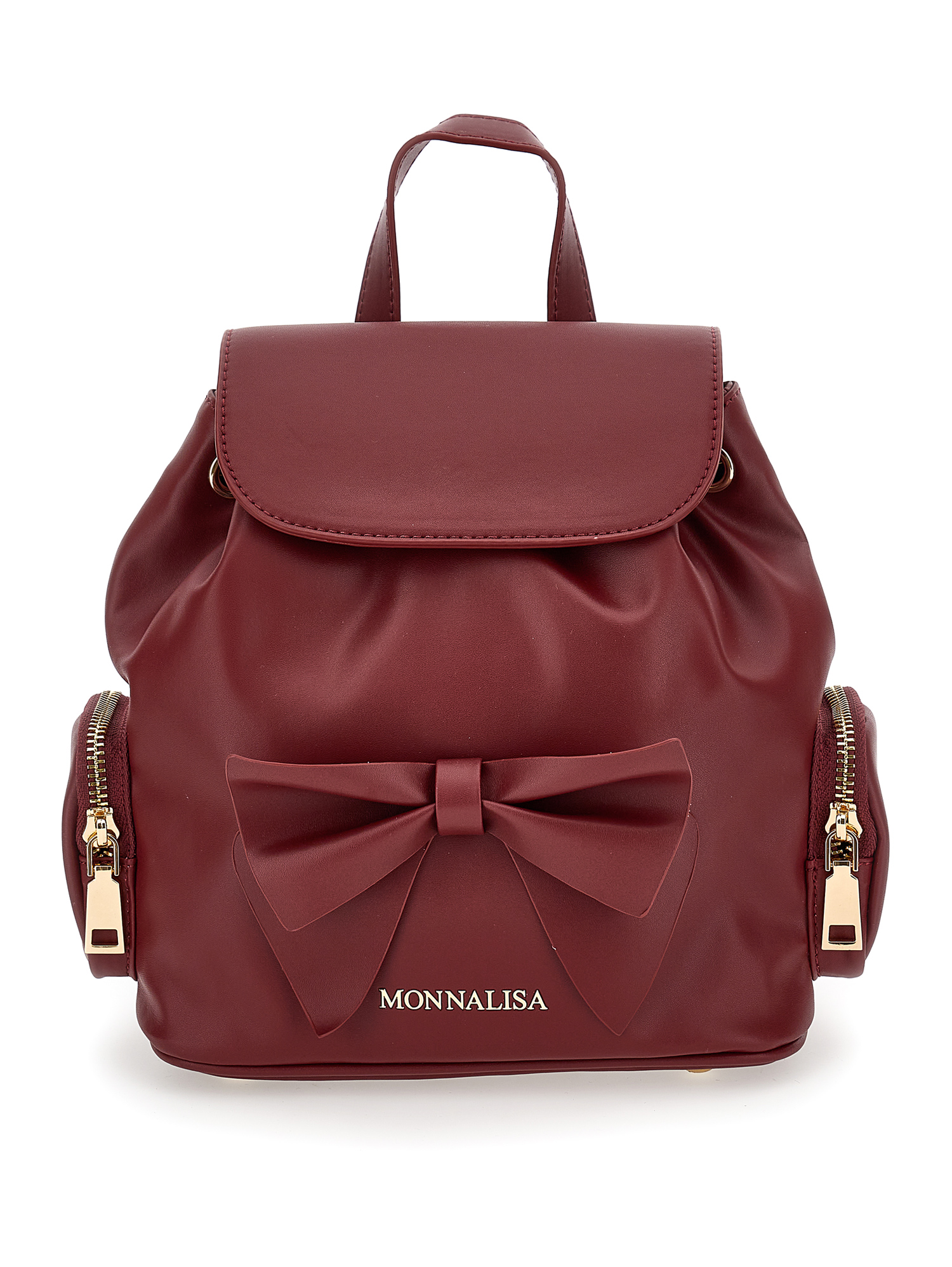 Monnalisa Kids'   Regenerated Leather Backpack In Pomegranate