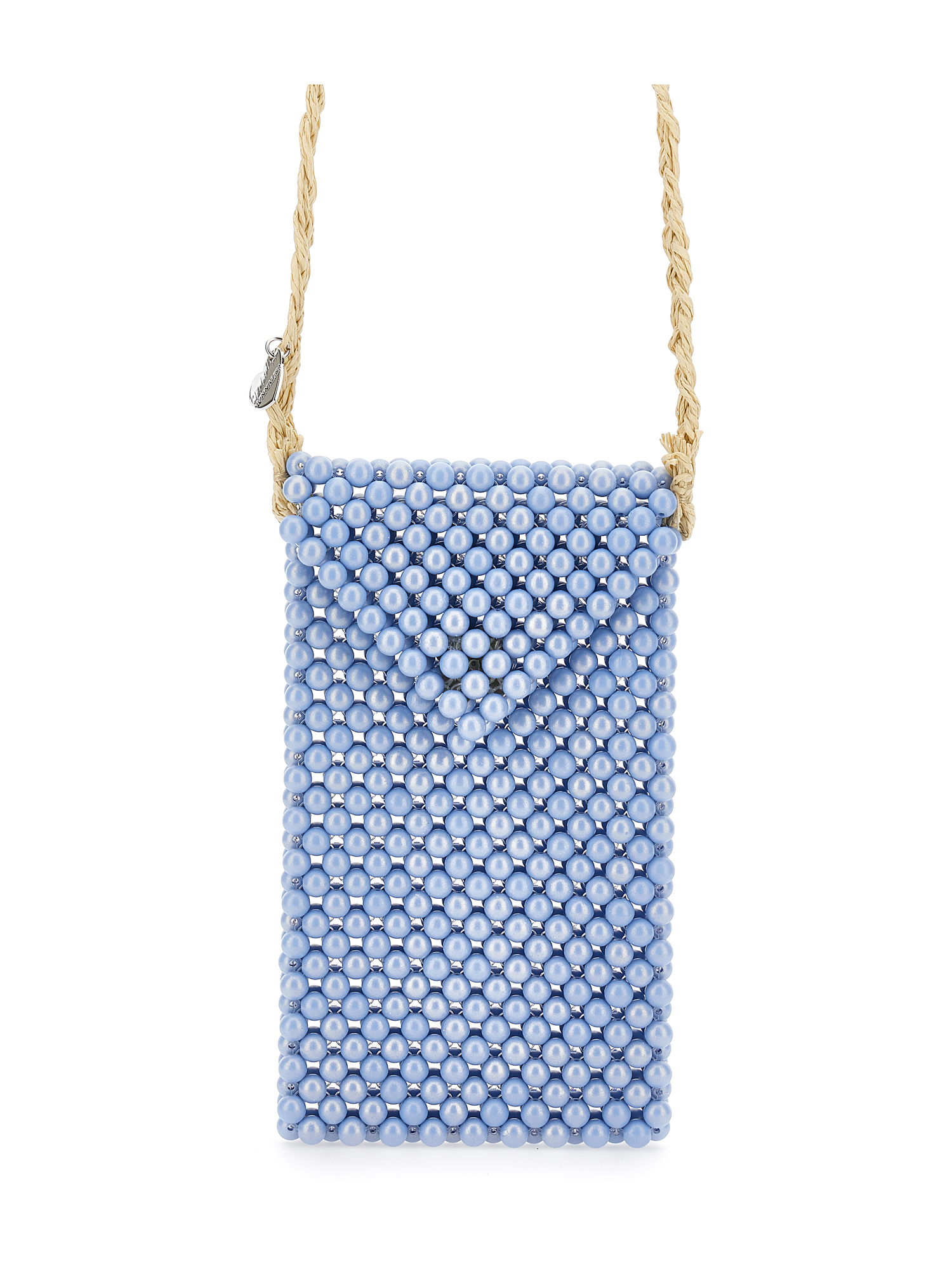 Shop Monnalisa Beaded Shoulder Bag In Light Blue