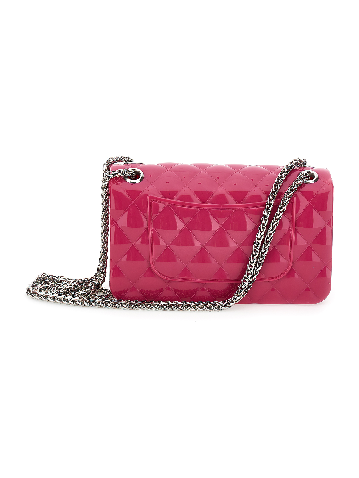 Monnalisa Pvc Shoulder Bag In Fuchsia + Grey