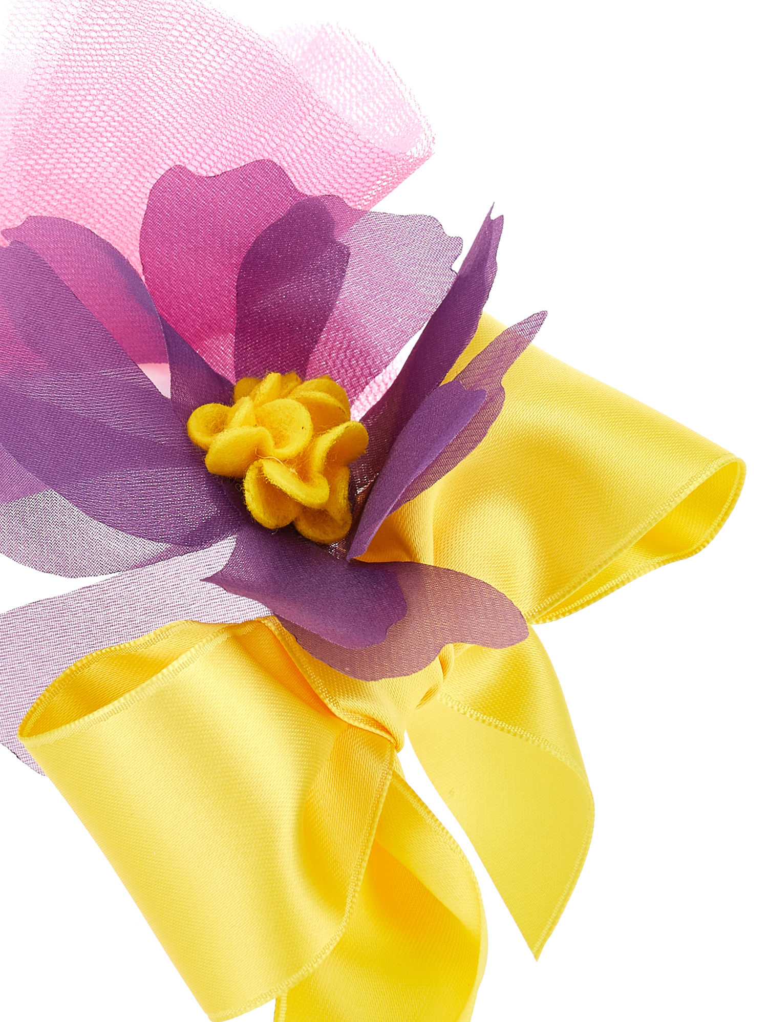 Shop Monnalisa Hairband With Organza Flowers In Multicolor