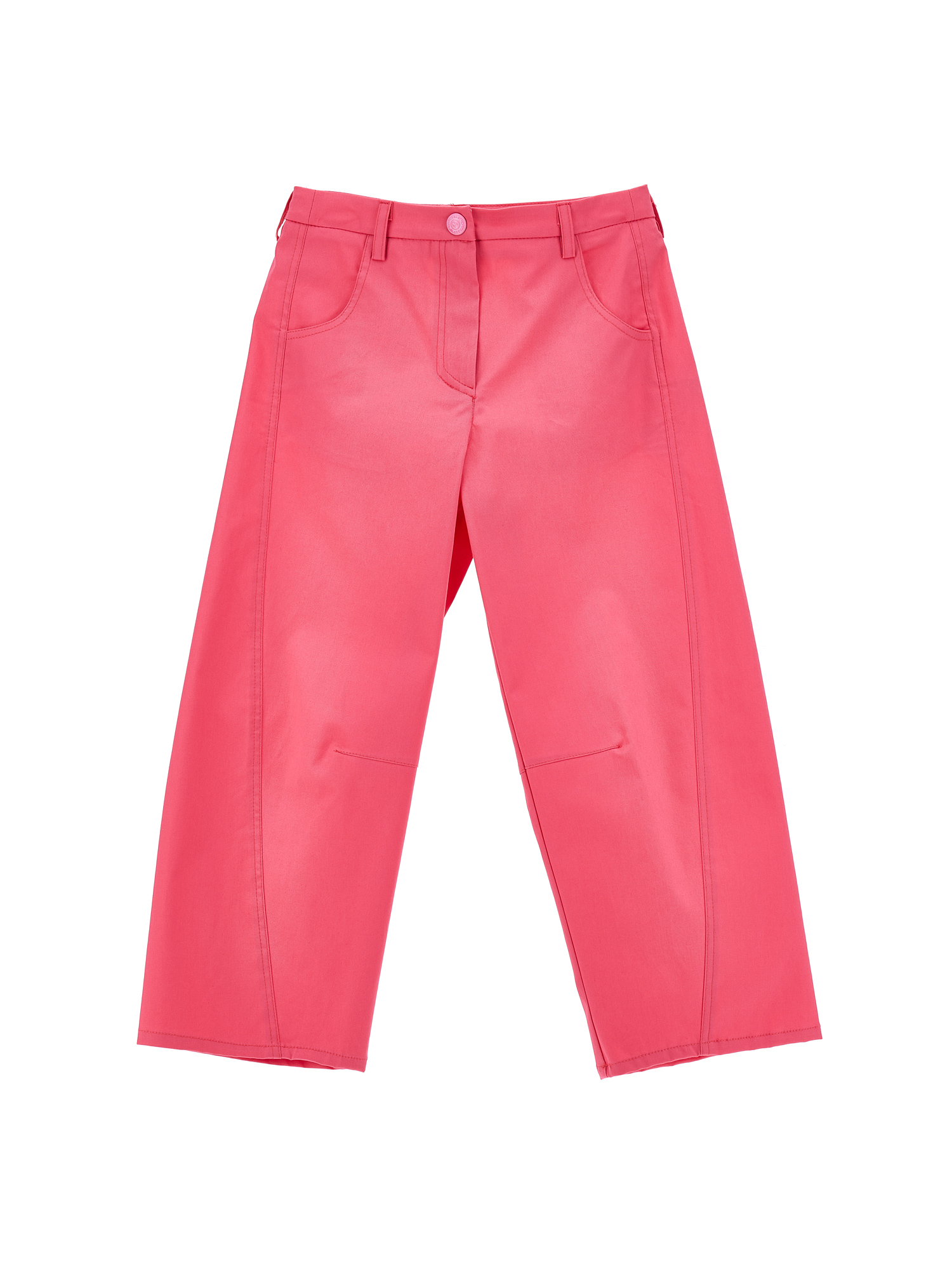 Monnalisa Kids'   Cropped Gabardine Trousers In Bright Peach Pink