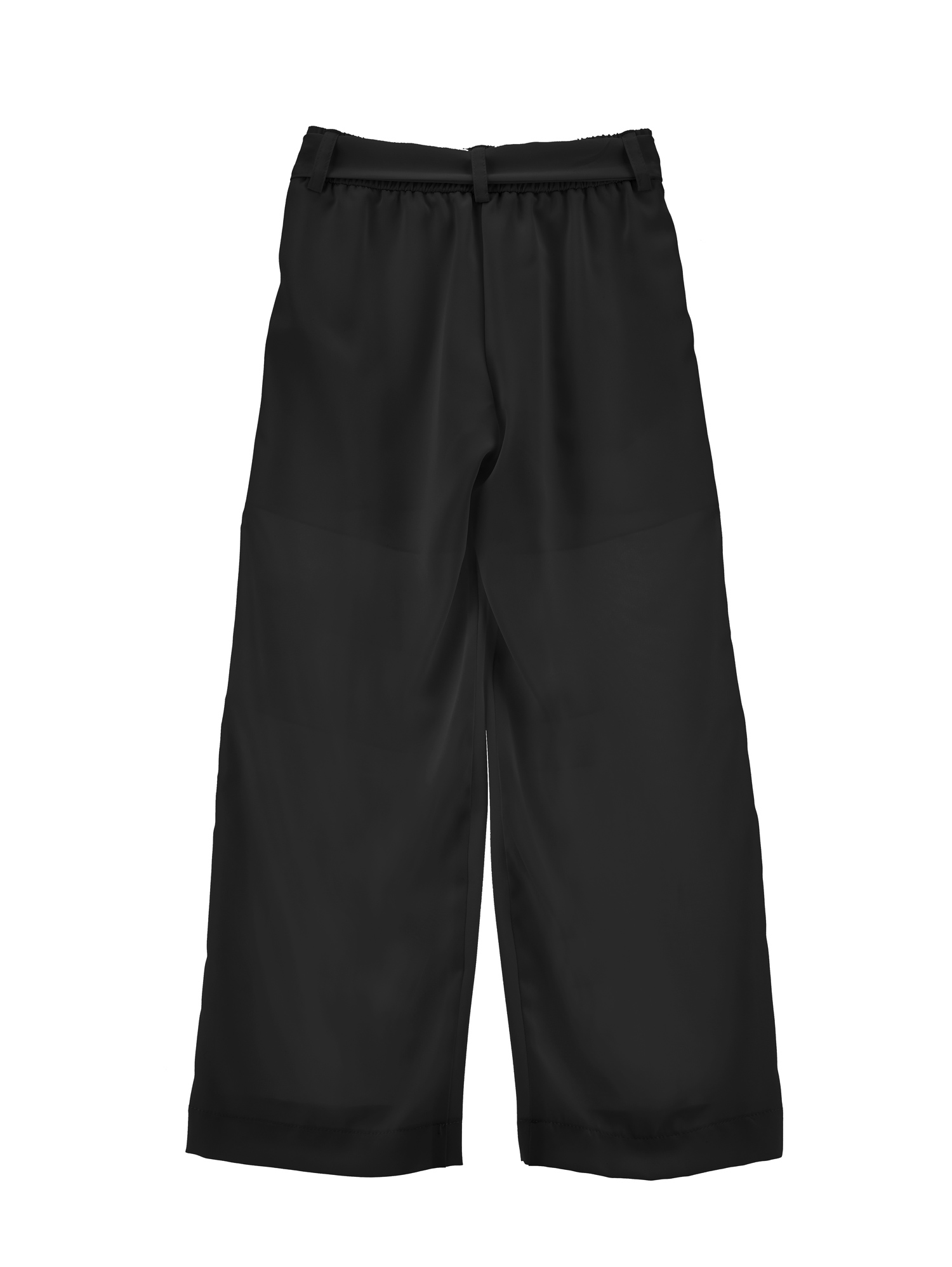 Monnalisa Matte Satin Trousers In Black