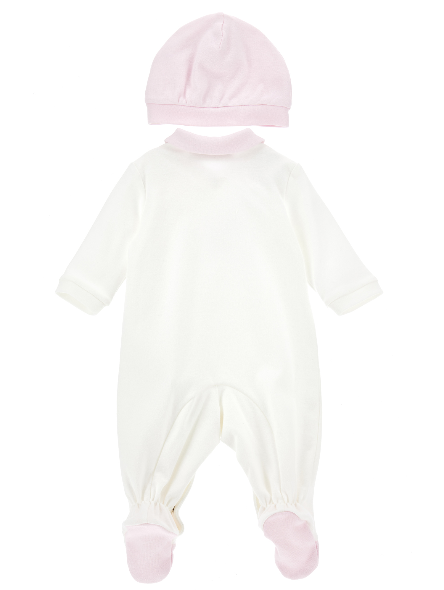 Shop Monnalisa Playsuit With Hat In Cream + Pink