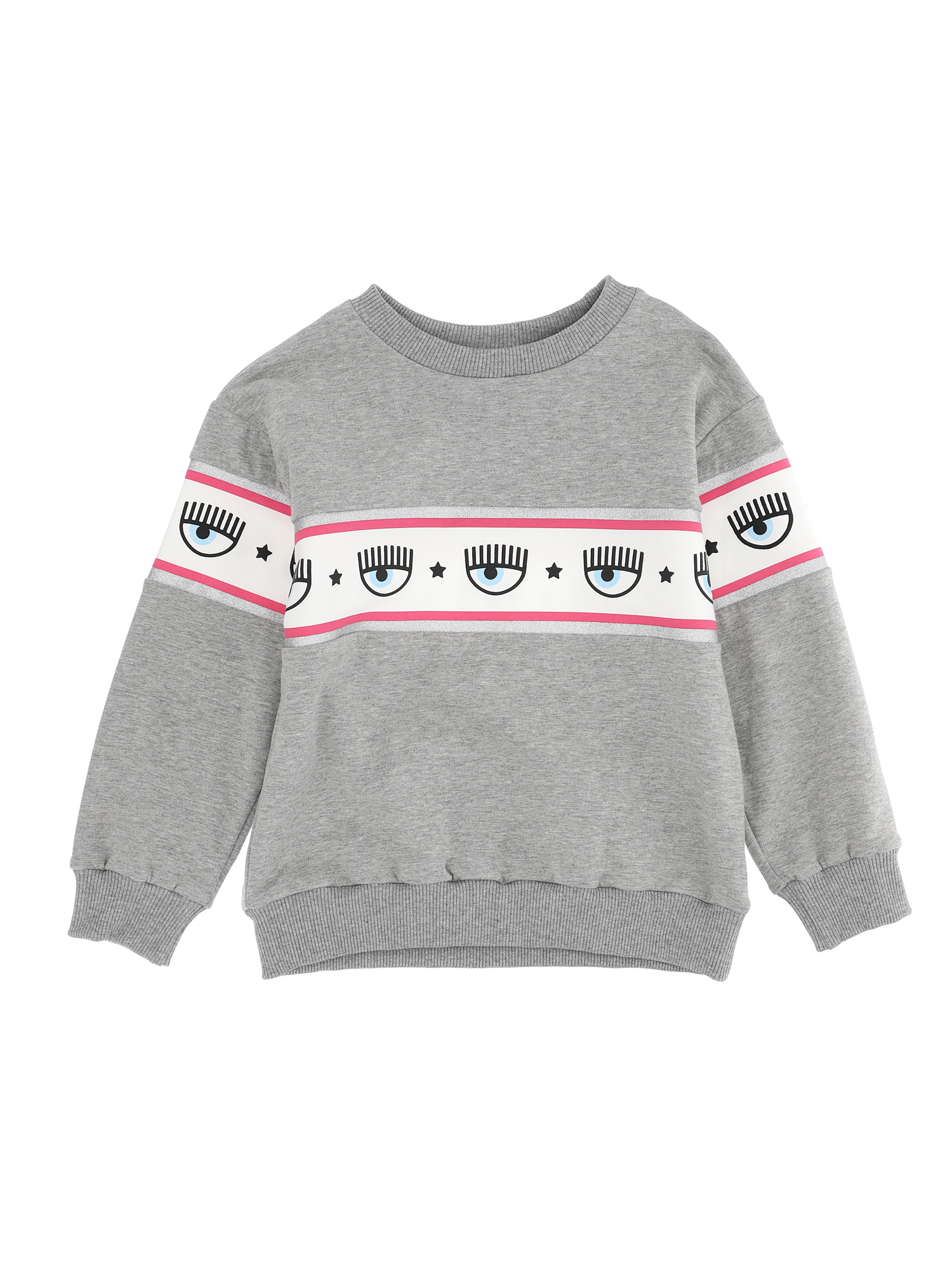 Chiara Ferragni Maxi Logomania Sweatshirt In Grey