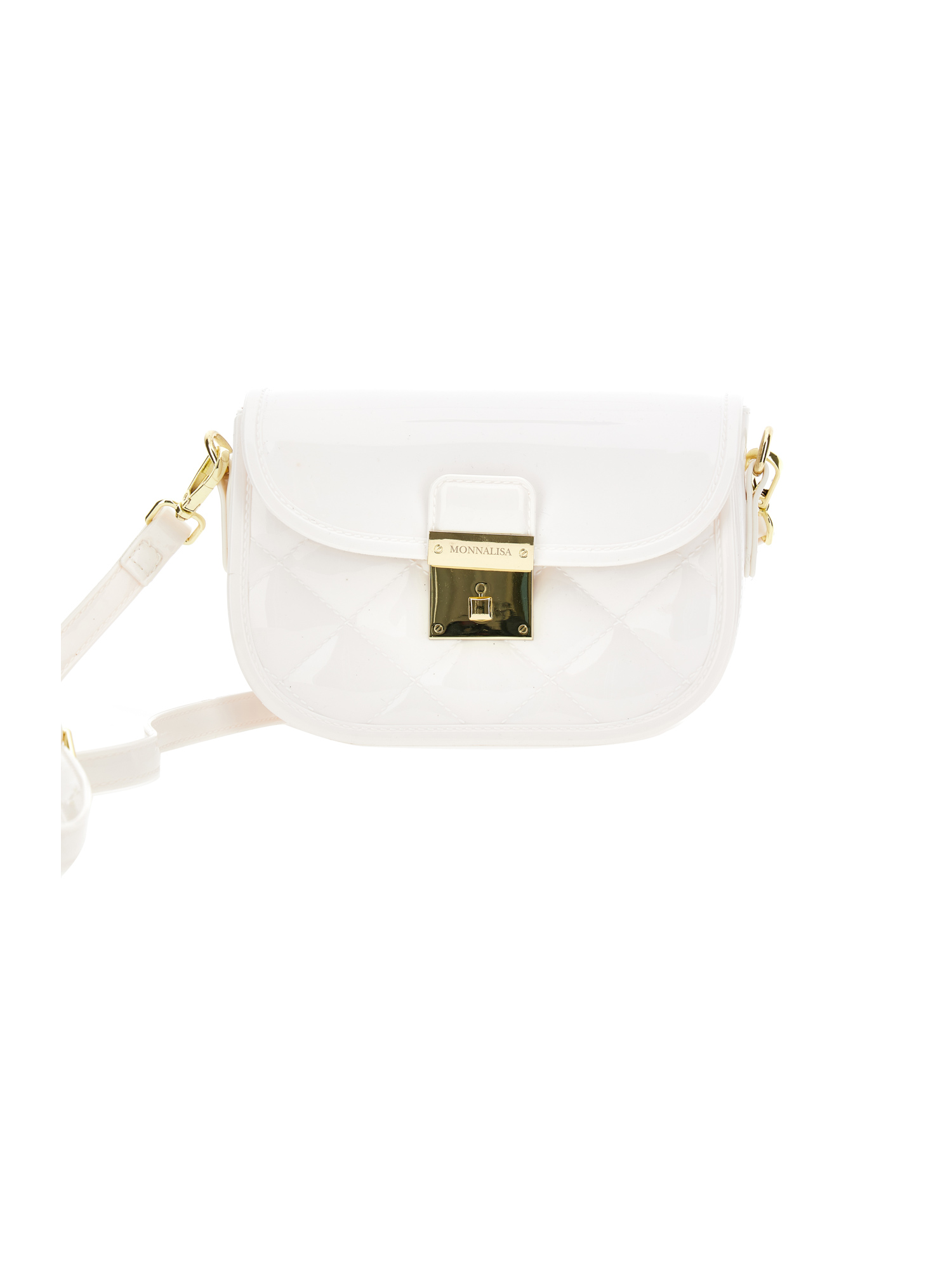 Monnalisa Pvc Bag With Shoulder Strap In Cream
