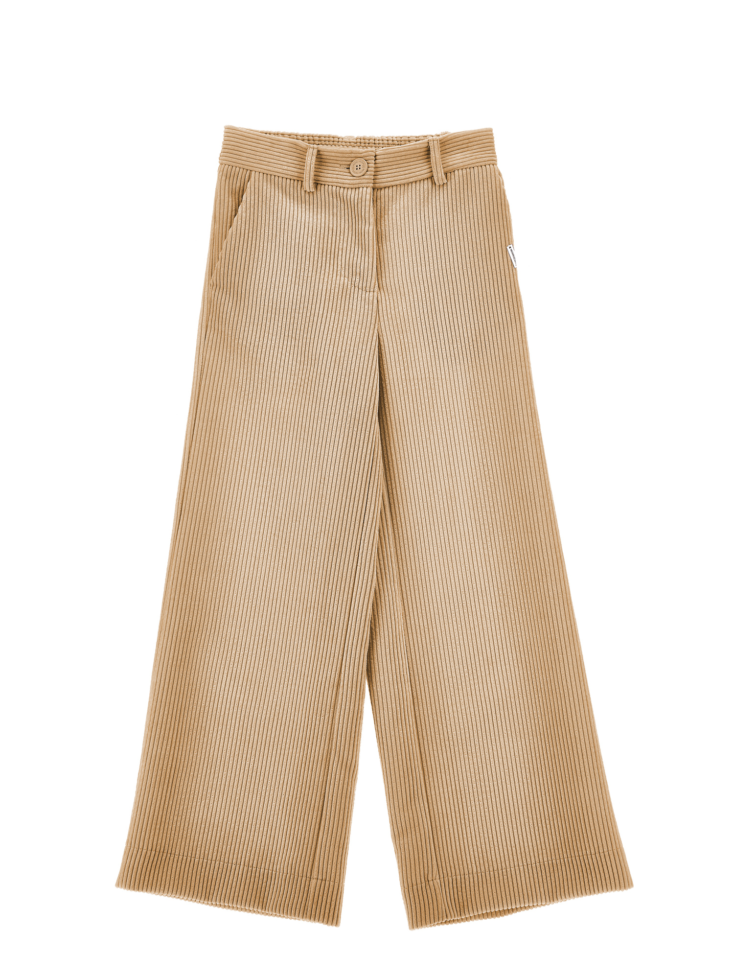 Monnalisa Velvet Corduroy Trousers In Beige