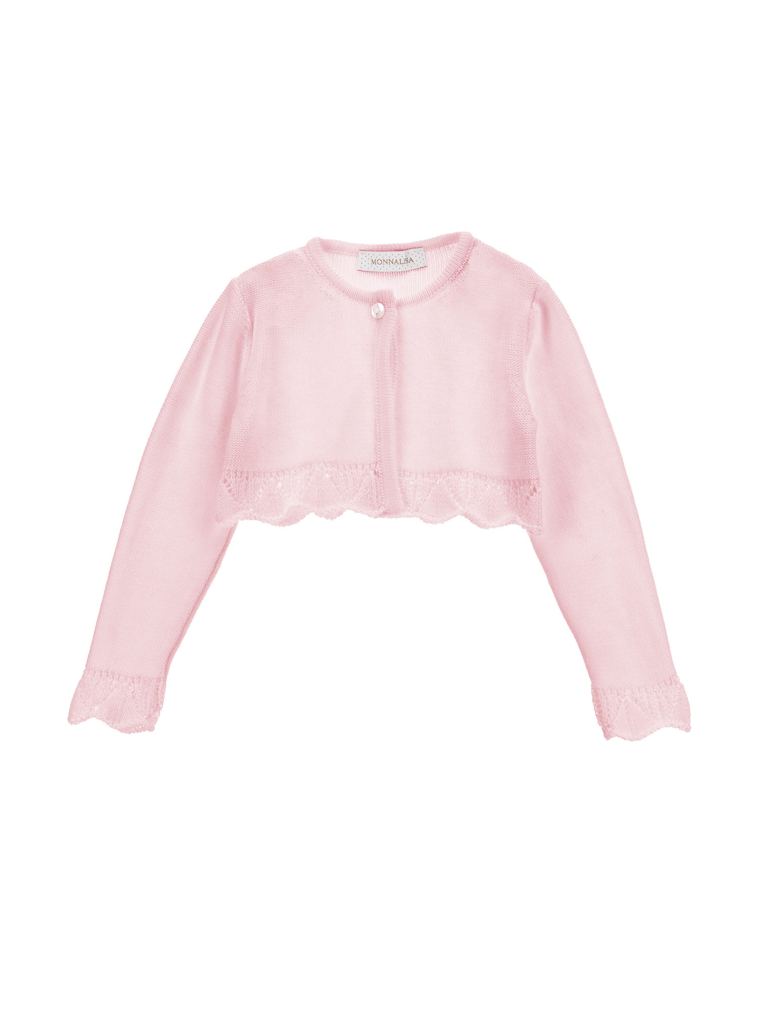 Monnalisa Cotton Cardigan In Rosa Fairy Tale