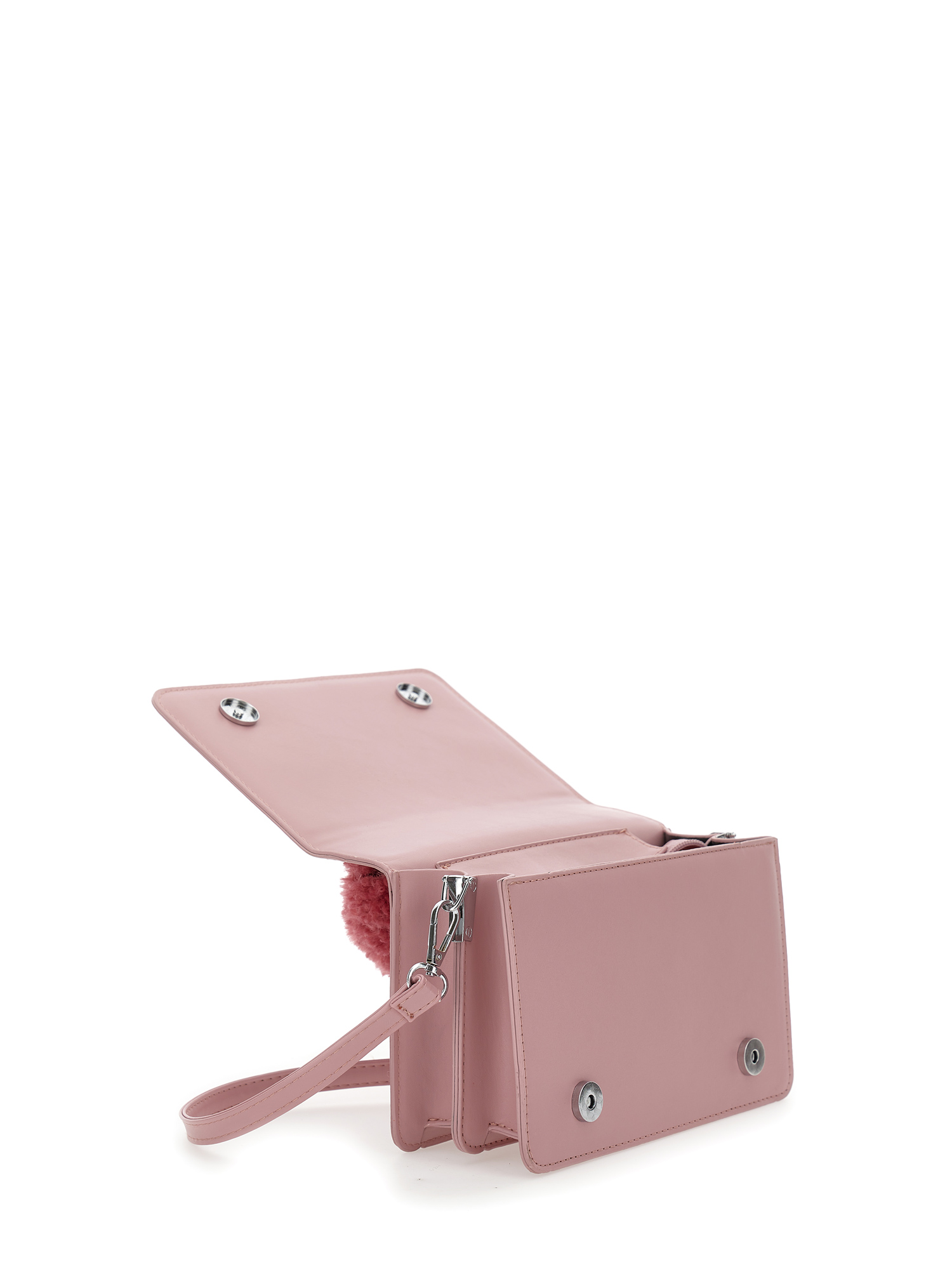 Shop Monnalisa Coated Fabric Bag In Blush Pink