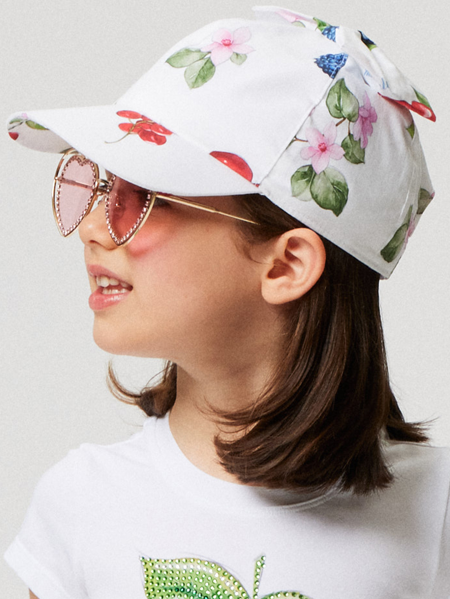 Monnalisa Baseball Cap With Bow In White