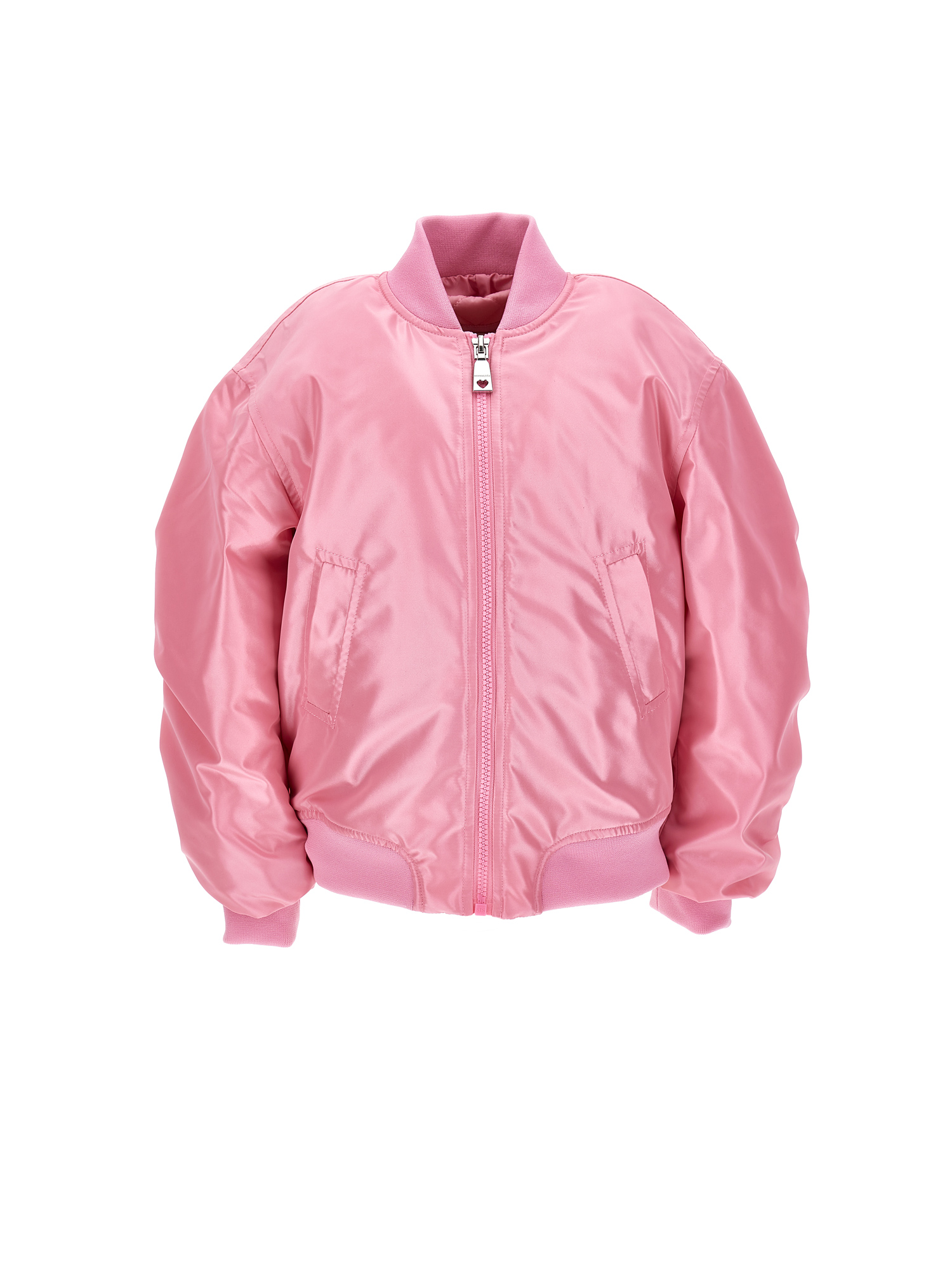 Monnalisa Technical Fabric Bomber Jacket In Rosa Fairy Tale