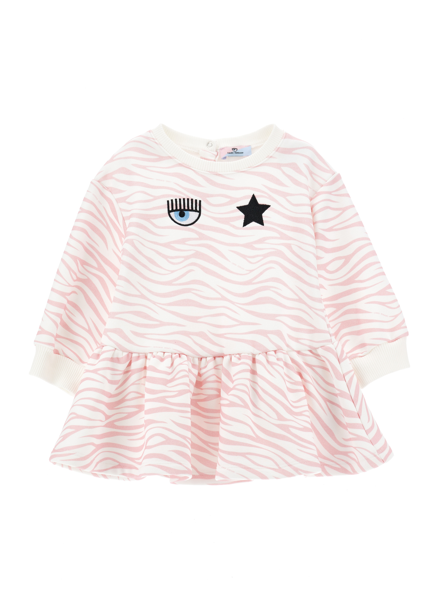 Chiara Ferragni Babies'   Cf Zebra Fleece Dress In Lilac Sachet