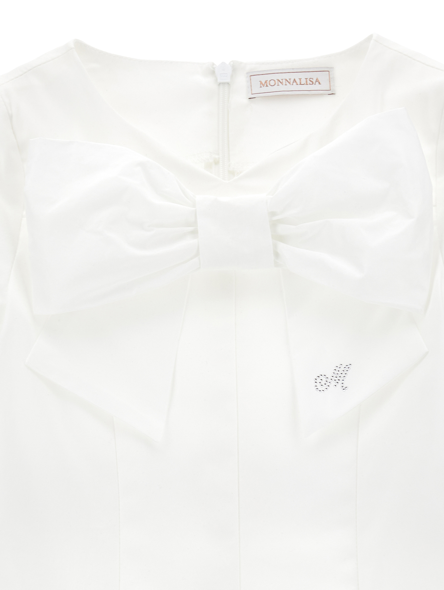 Monnalisa Jumpsuit With Bow In Rosa Fairy Tale