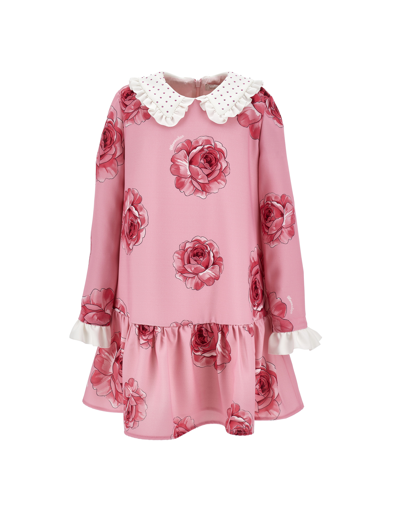 Monnalisa Kids'   Cady Dress With Collar In Pink