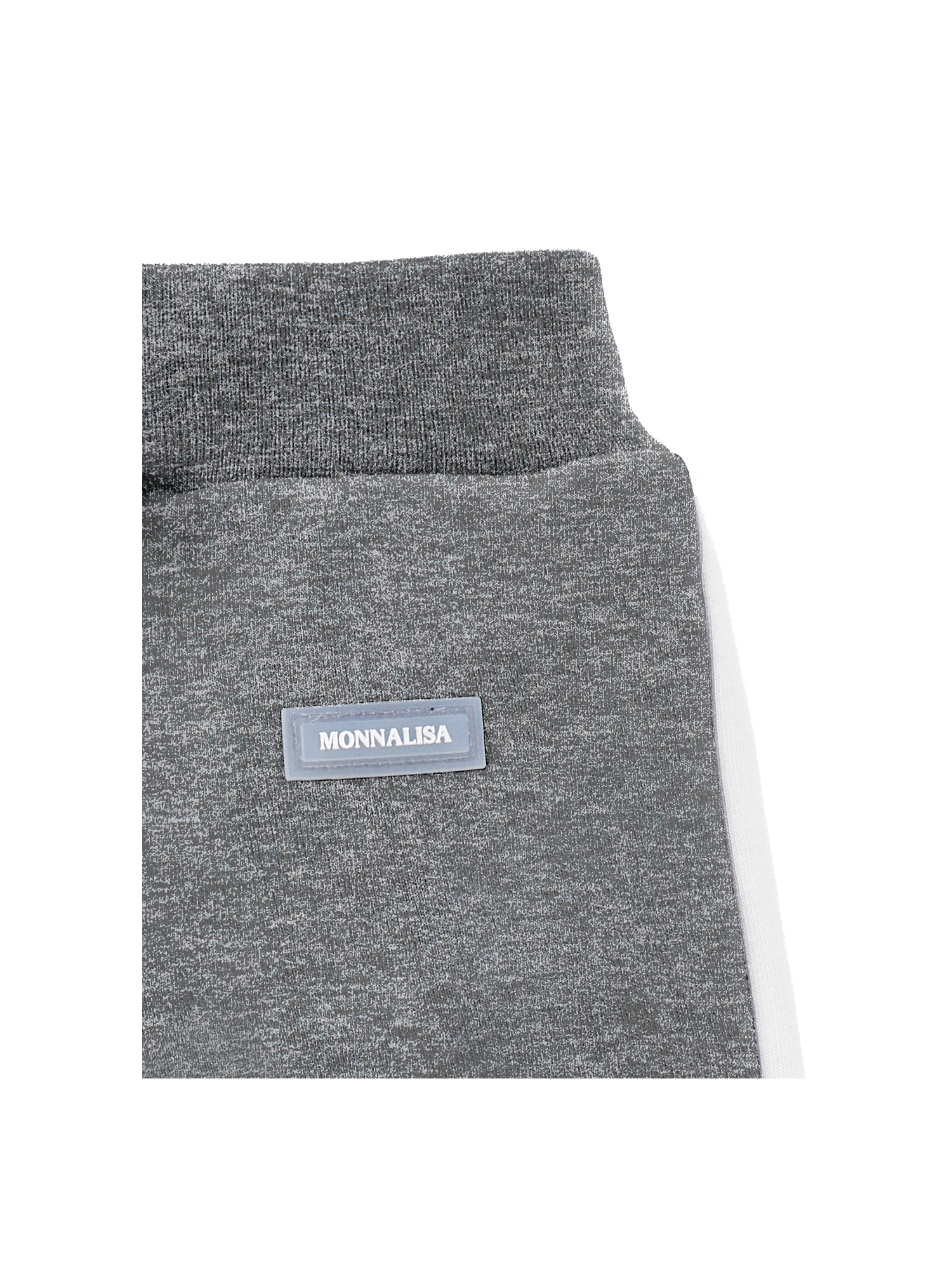 Monnalisa Two-tone Fleece Trousers In Medium Grey
