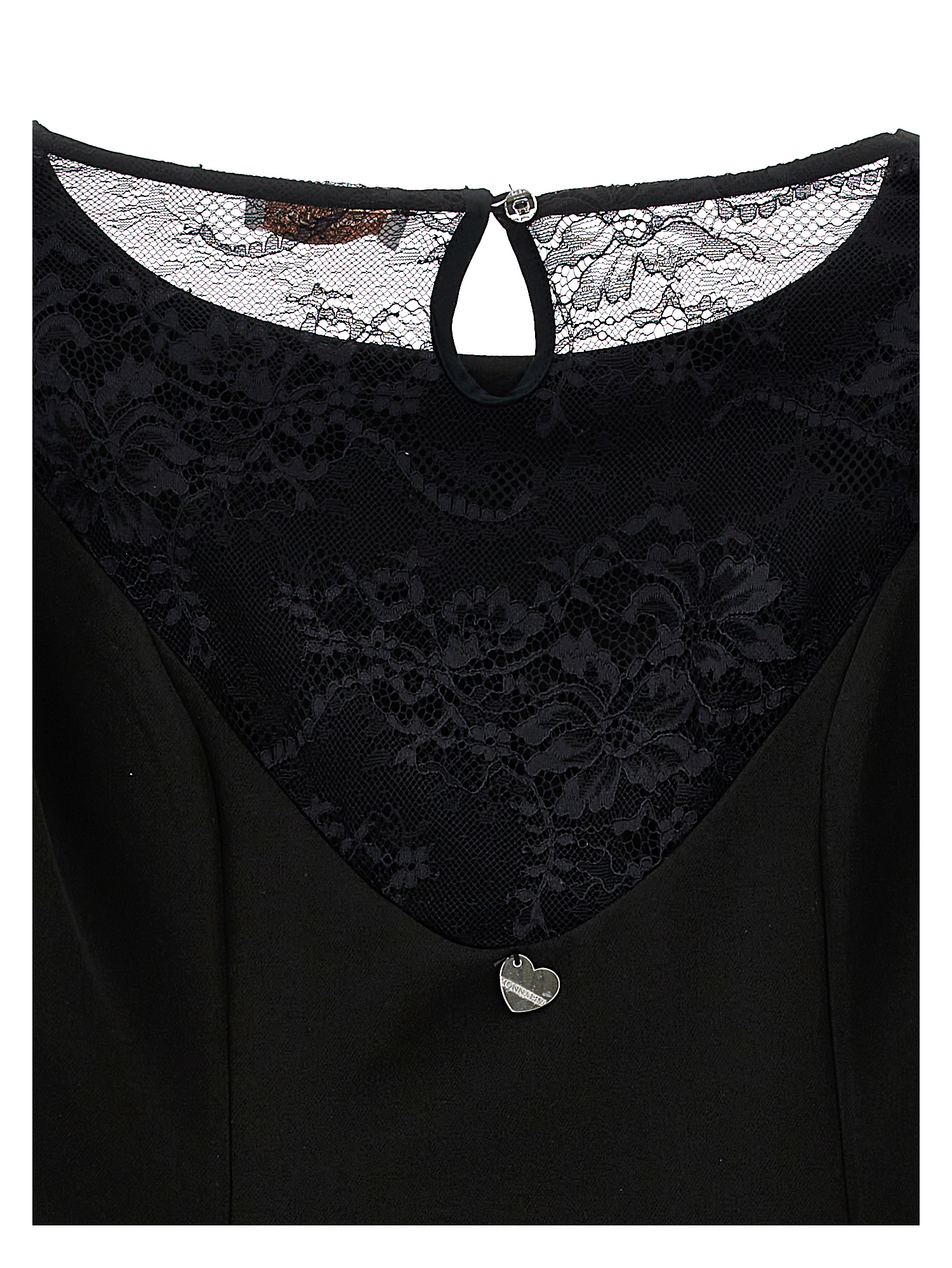 Monnalisa Crepe And Lace Dress In Black