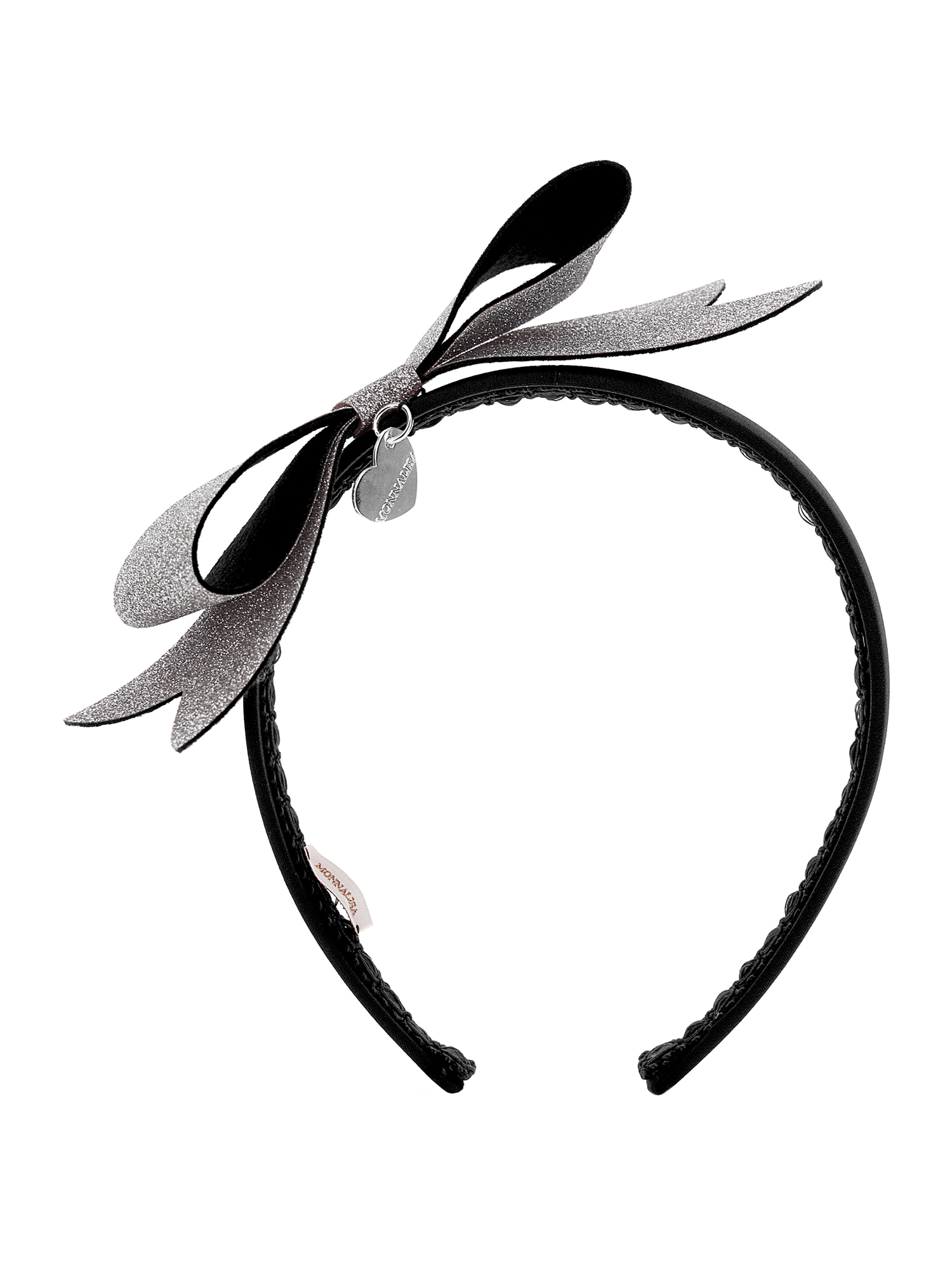 Monnalisa Lurex Bow Headband In Black