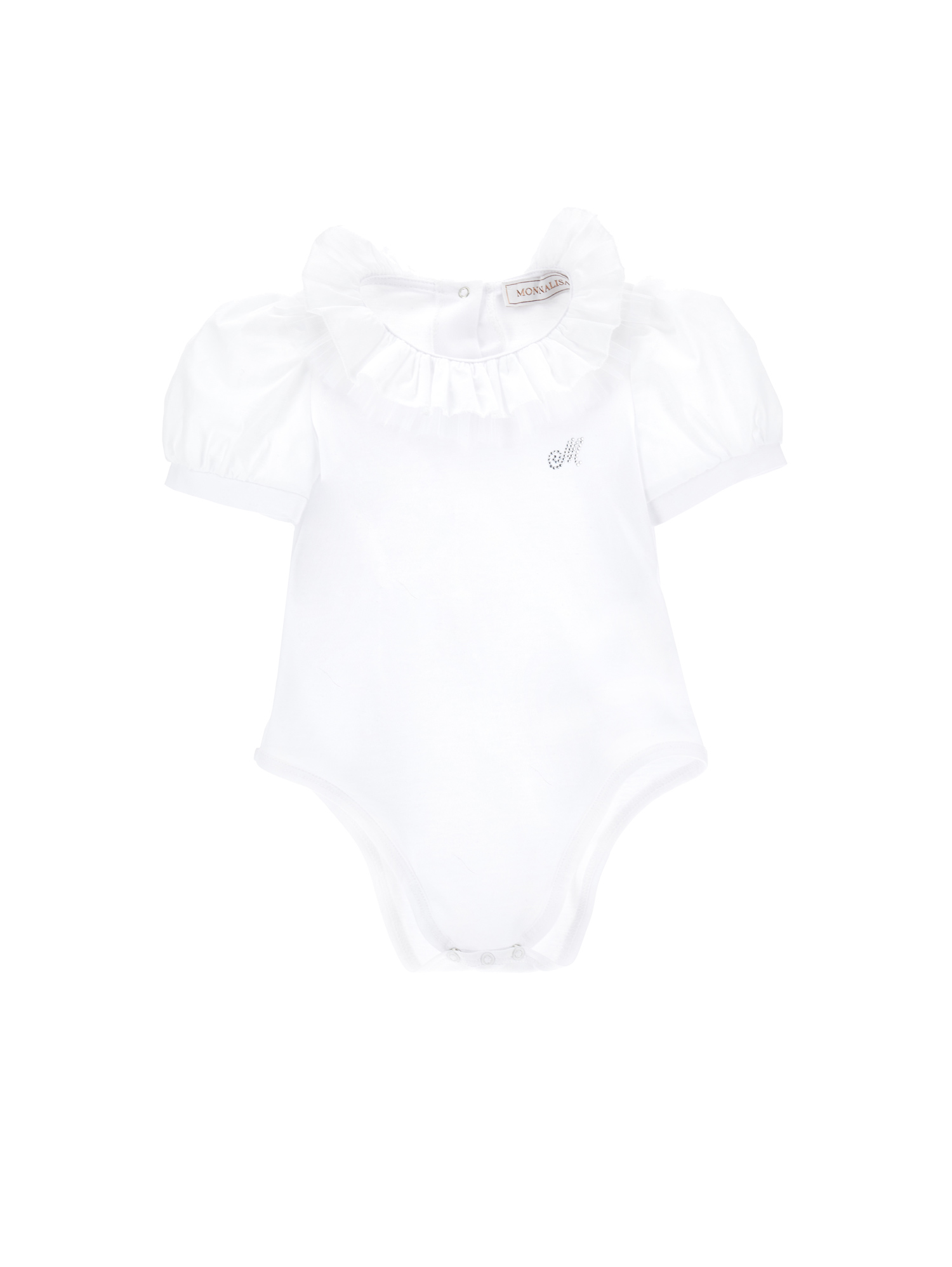 Monnalisa Kids'   Body Shirt With Balloon Sleeves In White