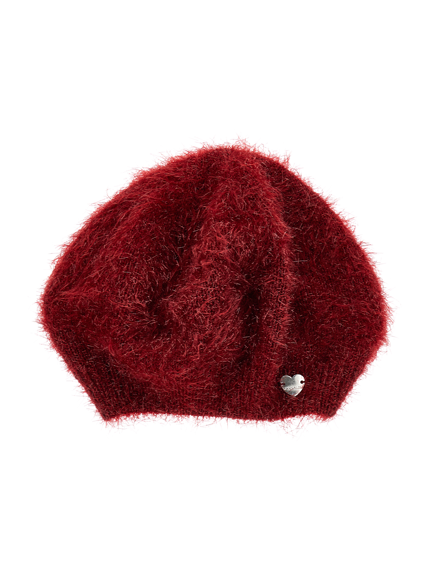 Monnalisa Lurex Knit Beret In Ruby Red