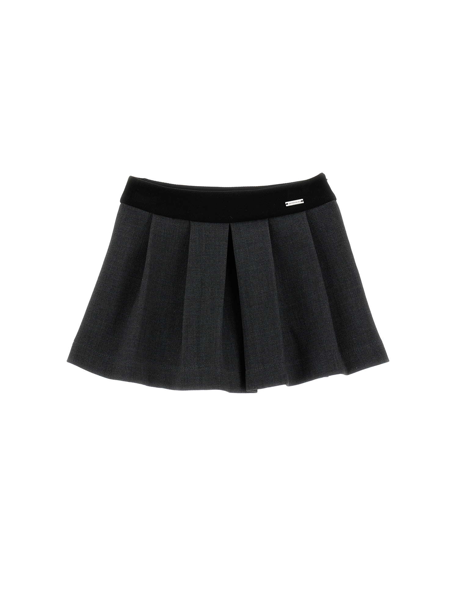 Monnalisa Kids'   Tennis Skirt In Anthracite Grey + Black