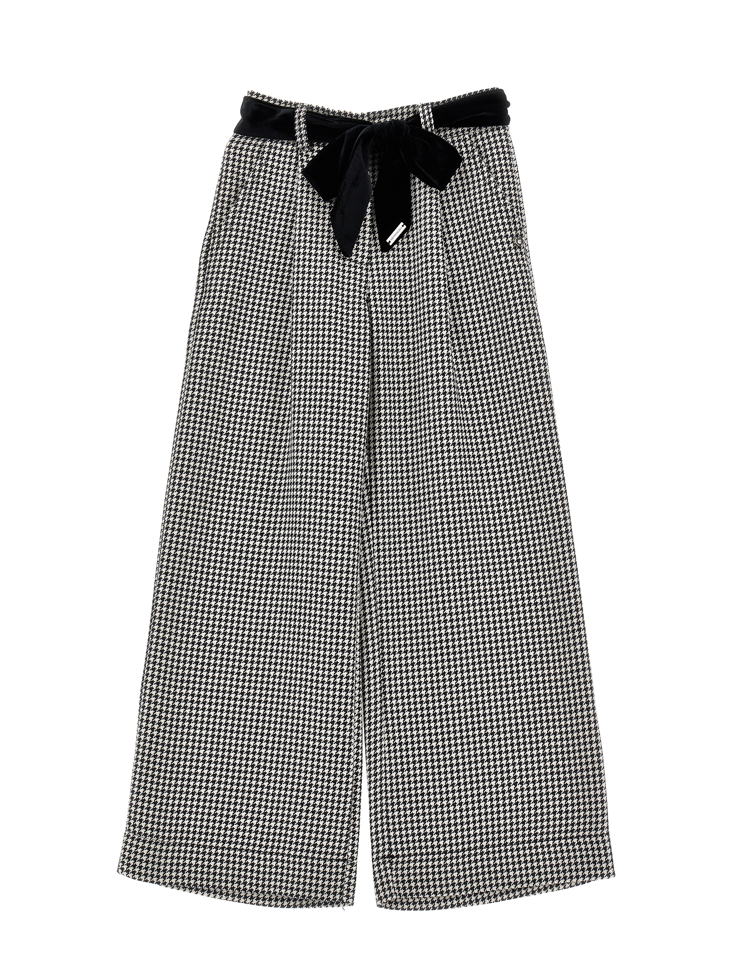 Monnalisa Houndstooth Wide-leg Trousers