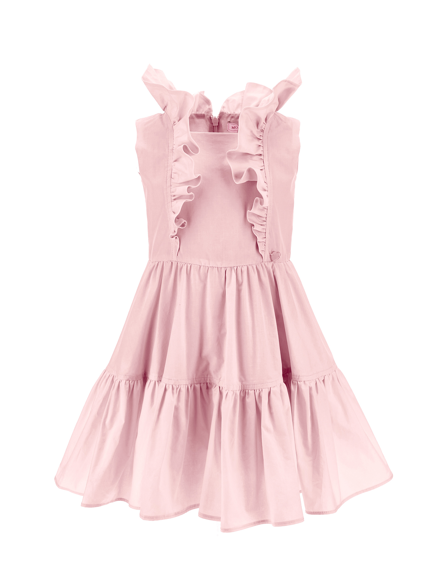 Monnalisa Kids'   Poplin Dress With Trim In Cyclamen