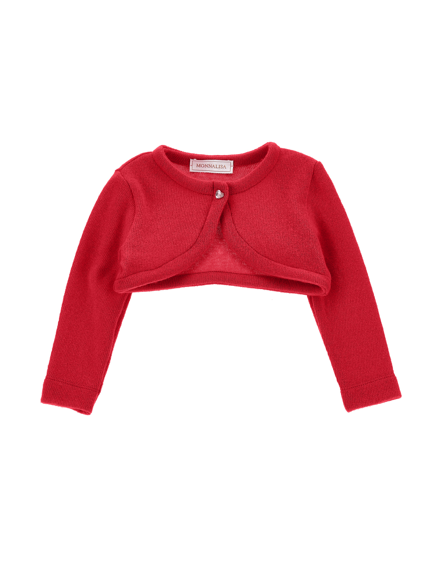 Monnalisa Merino Wool Cardigan In Ruby Red