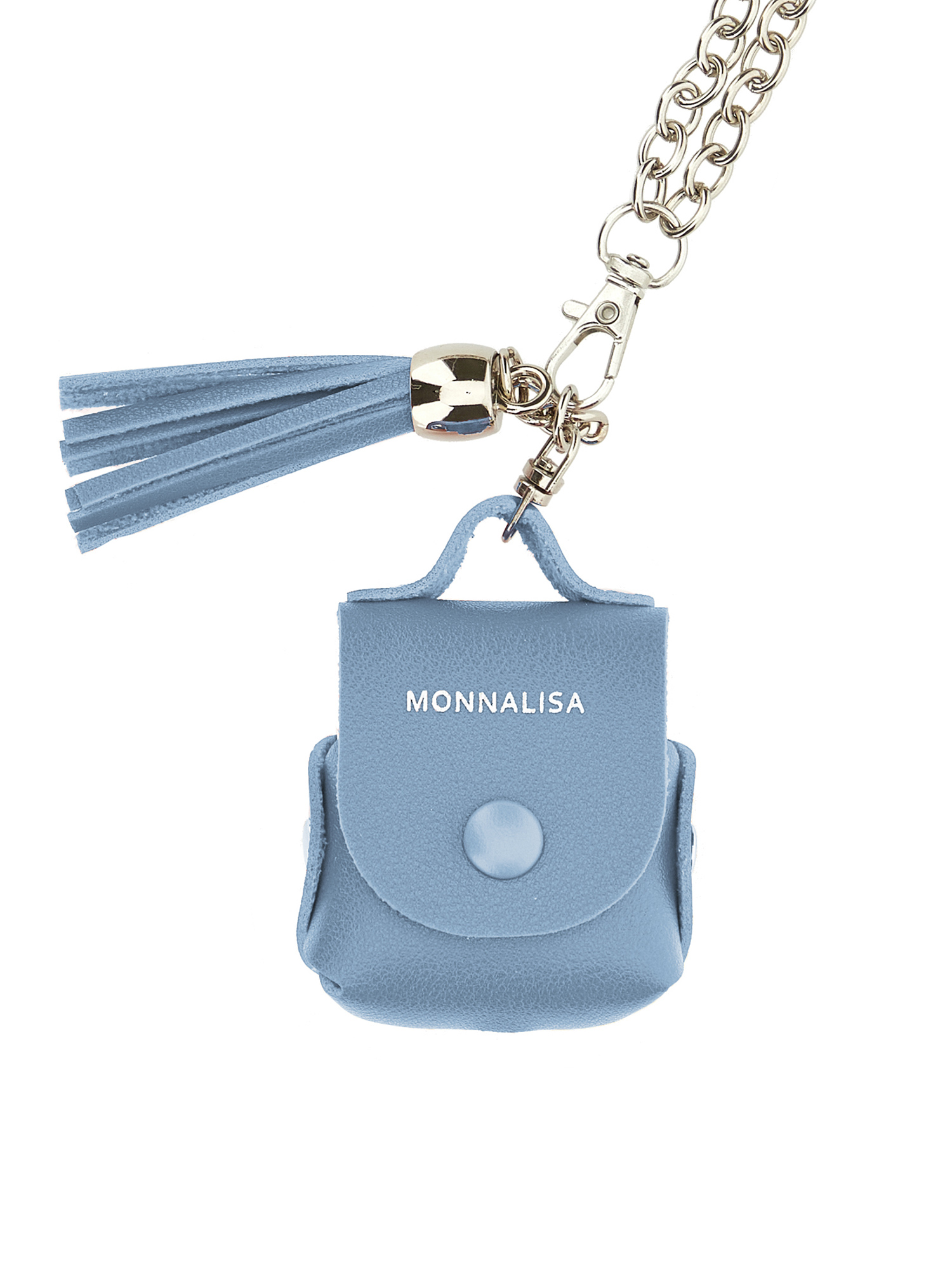 Monnalisa Leather Earphone Case In Bluestone
