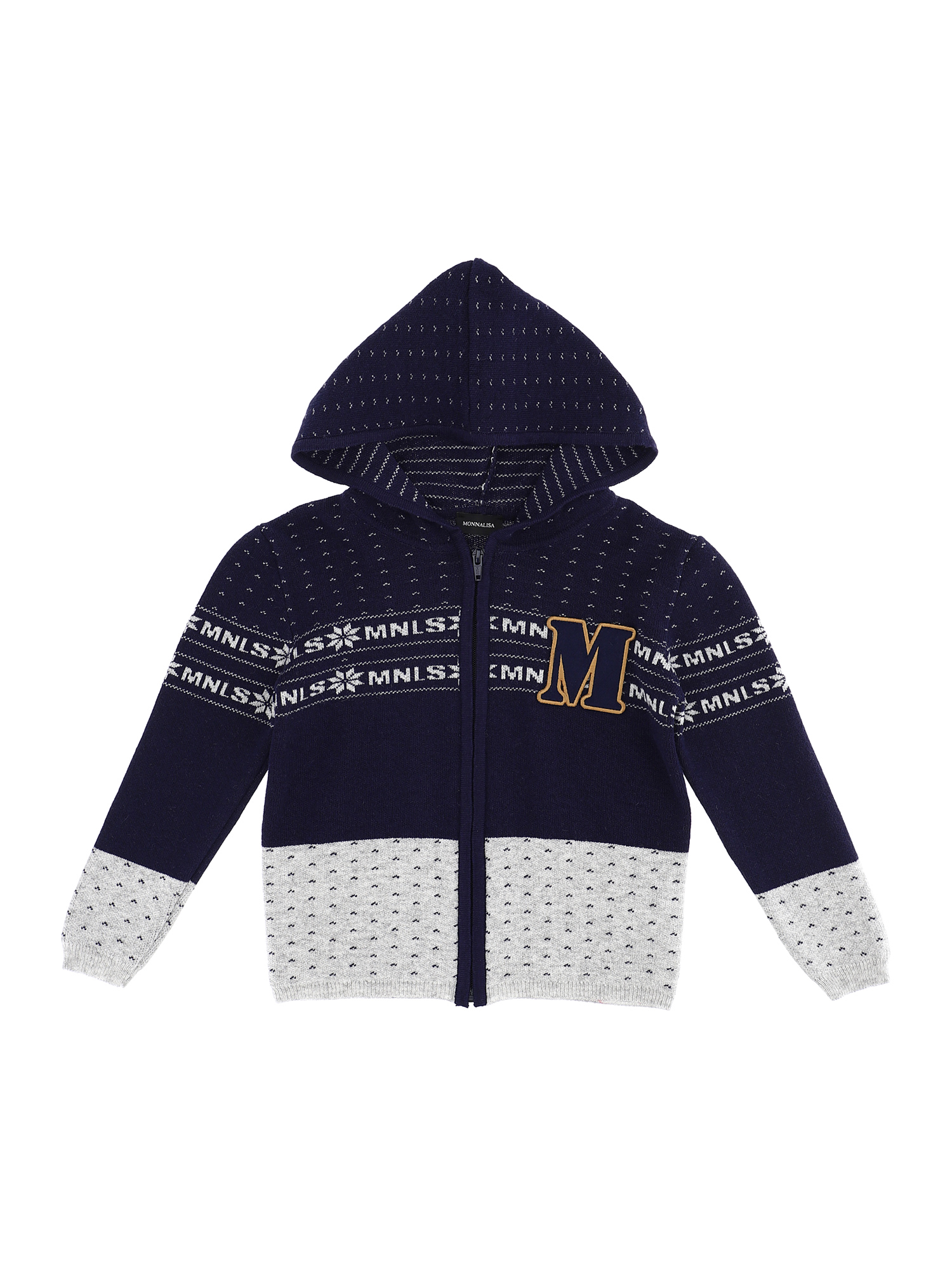 Monnalisa Bambino Abbigliamento Maglioni e cardigan Cardigan Cardigan misto cashmere intarsio neve 
