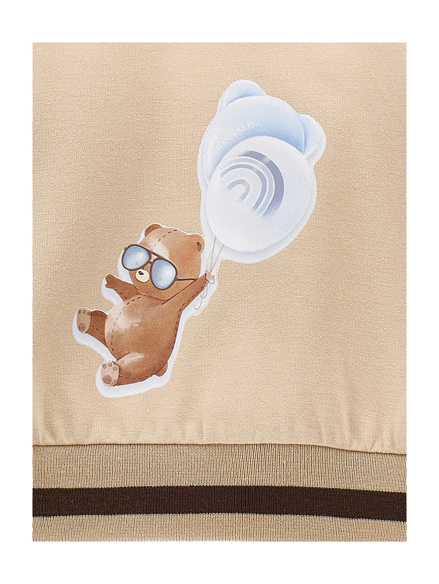 Monnalisa Teddy Bear Sweatshirt With Buttons In Brown