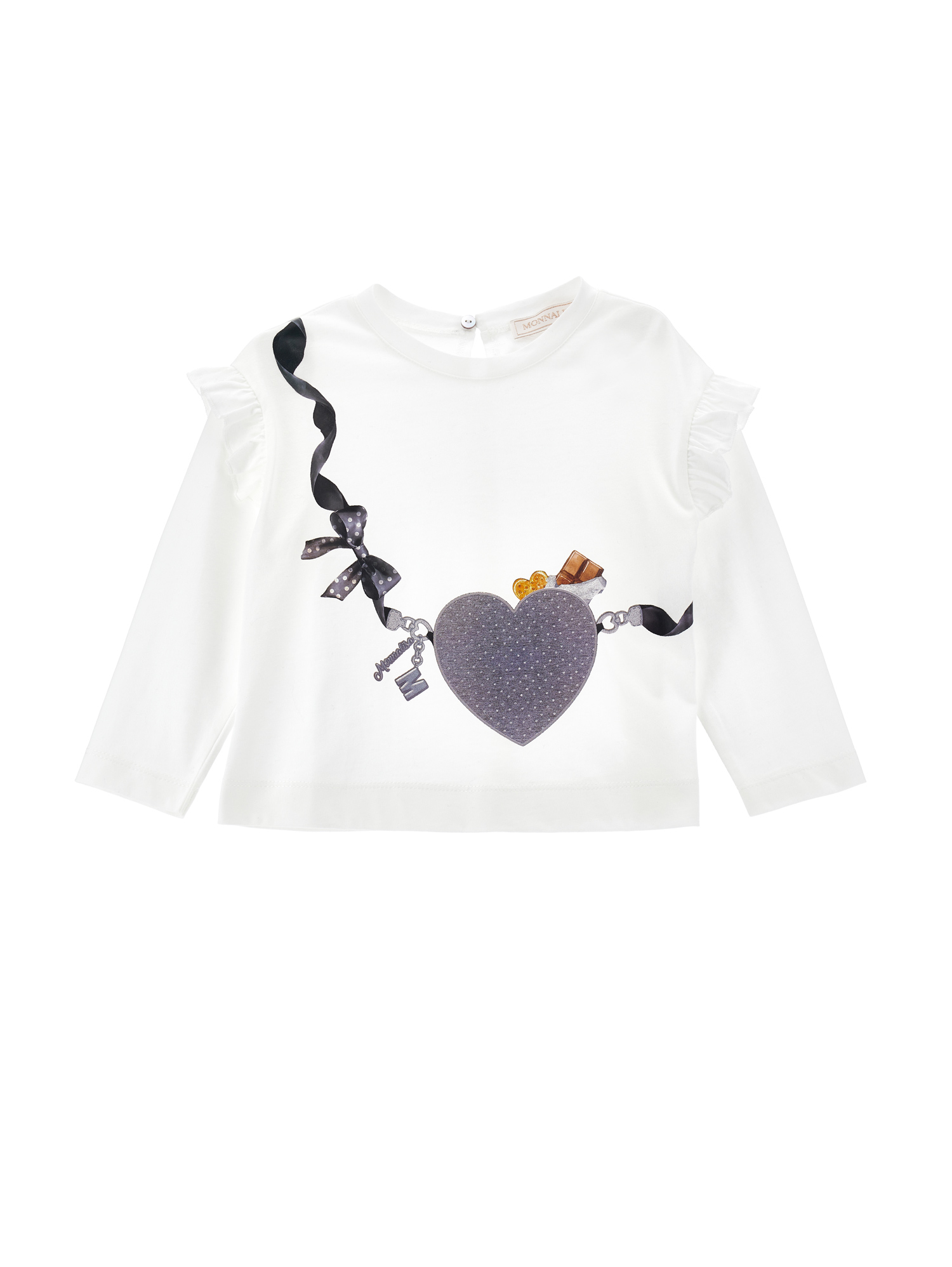 Monnalisa T-shirt cotone stampa tracolla