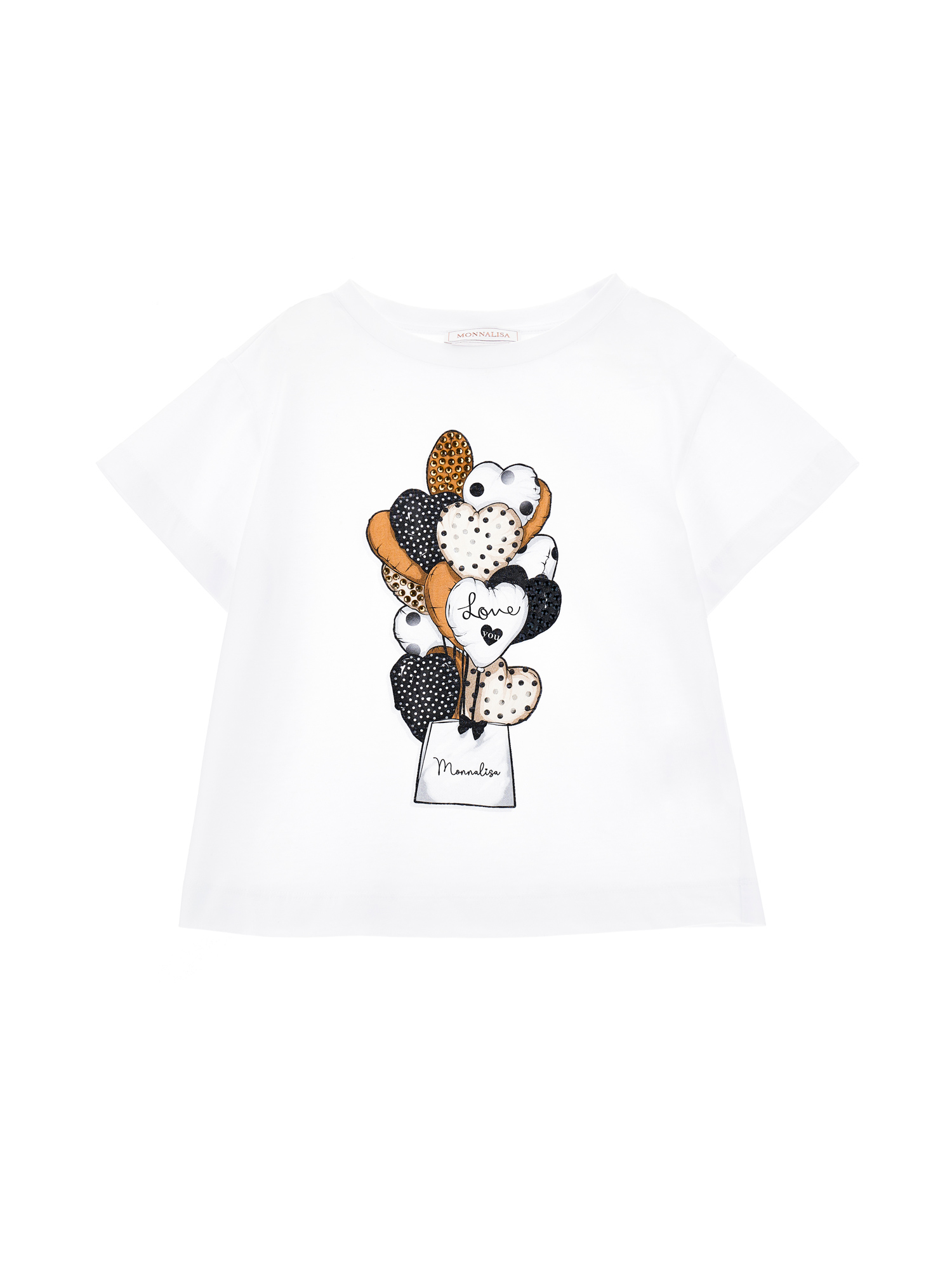 Monnalisa Balloon Jersey Maxi T-shirt In White