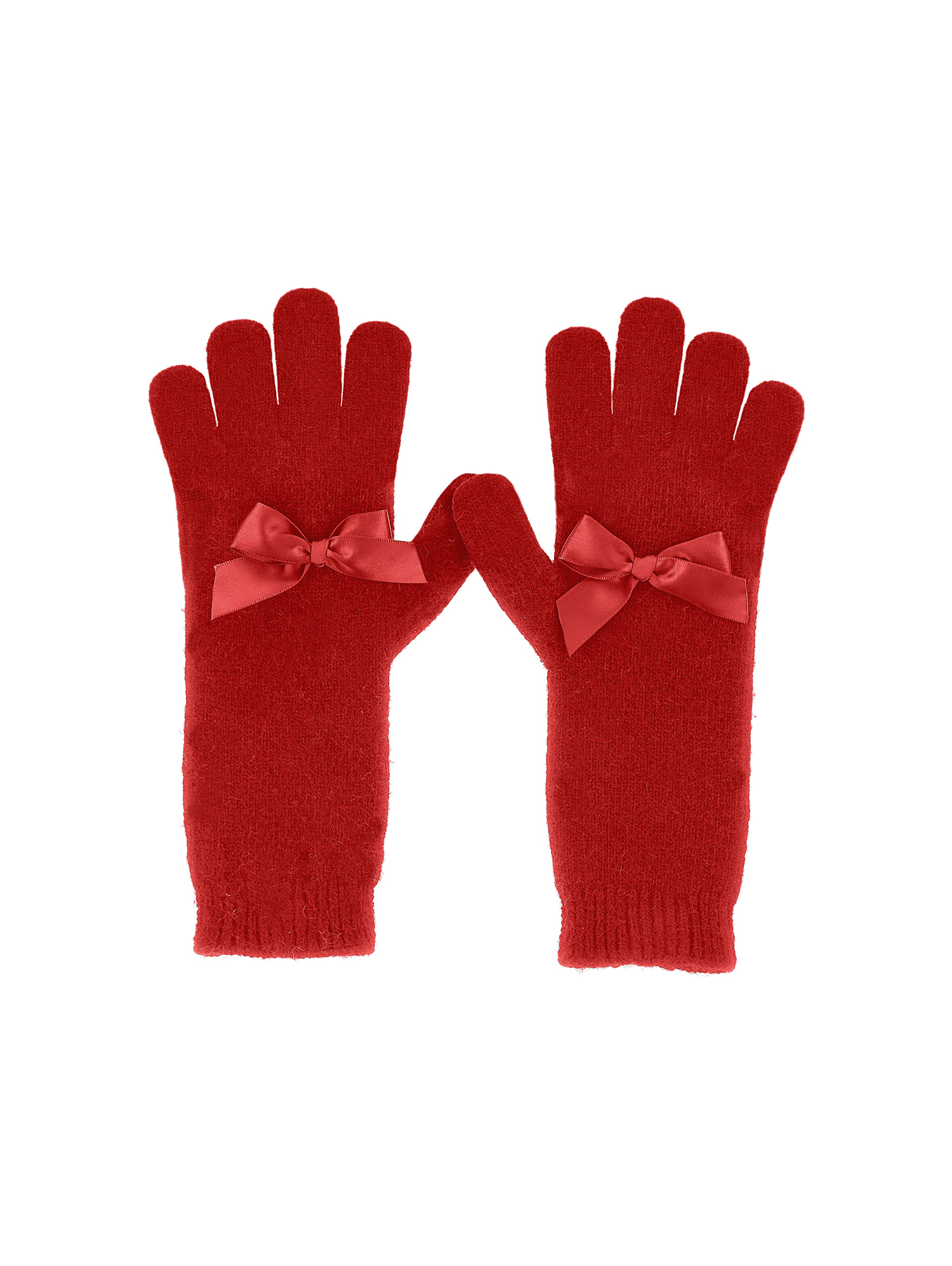 Monnalisa Bow Gloves In Red