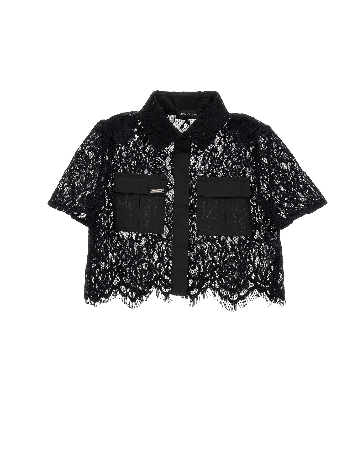 Monnalisa Camicia pizzo cropped