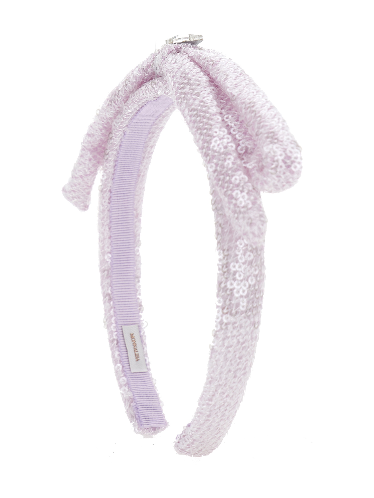 Shop Monnalisa Hairband With Sequins In Dusty Pink Rose