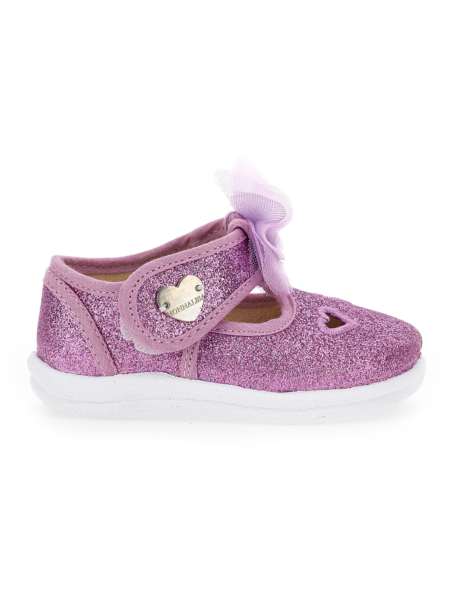 Monnalisa Glitter Sandals With Butterfly In Glitter Wisteria