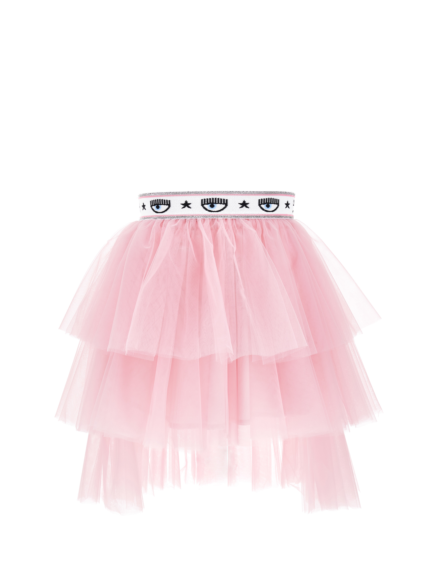 Chiara Ferragni Maxilogomania Tulle Skirt In Rosa Fairy Tale