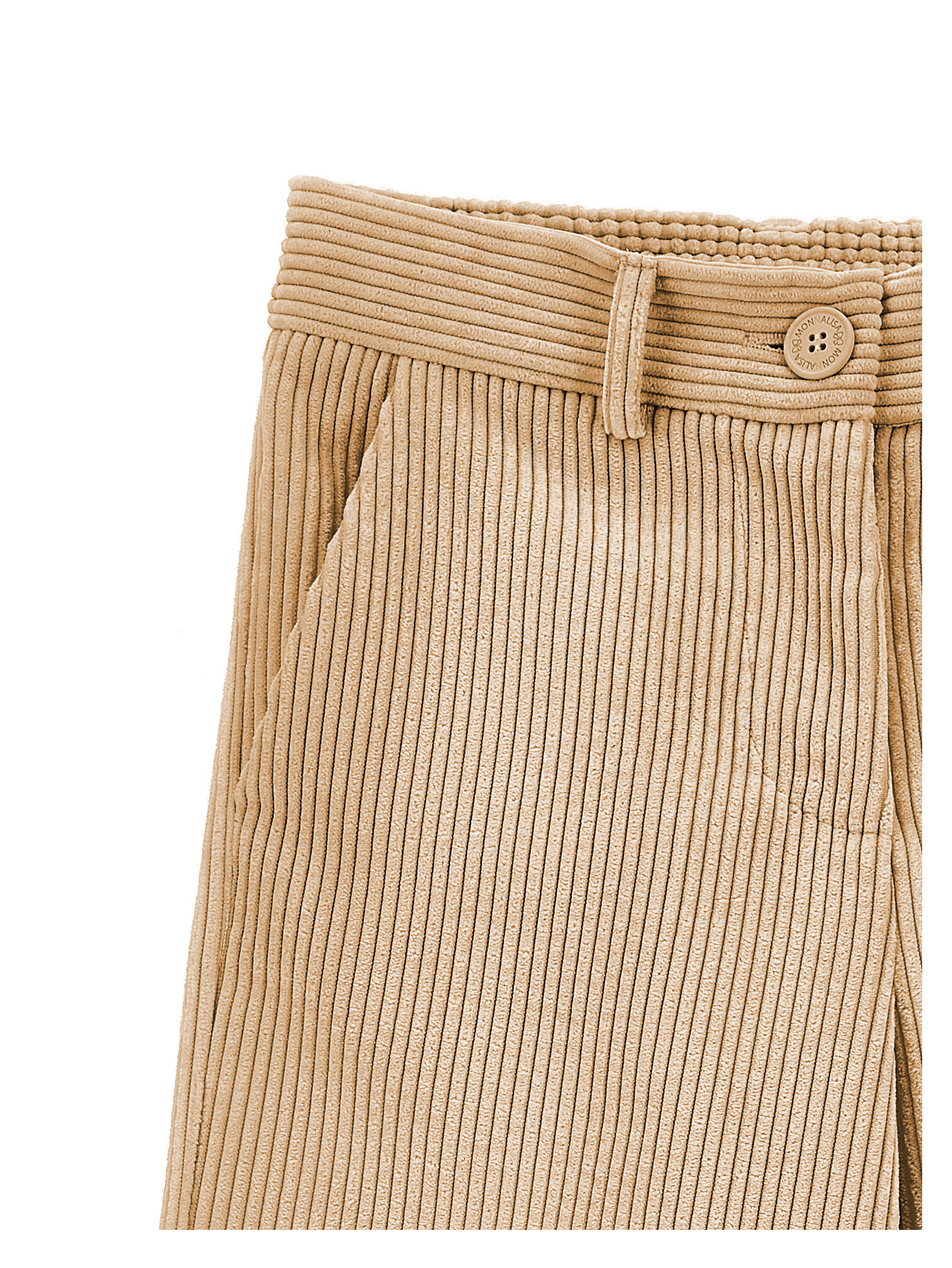 Monnalisa Velvet Corduroy Trousers In Beige