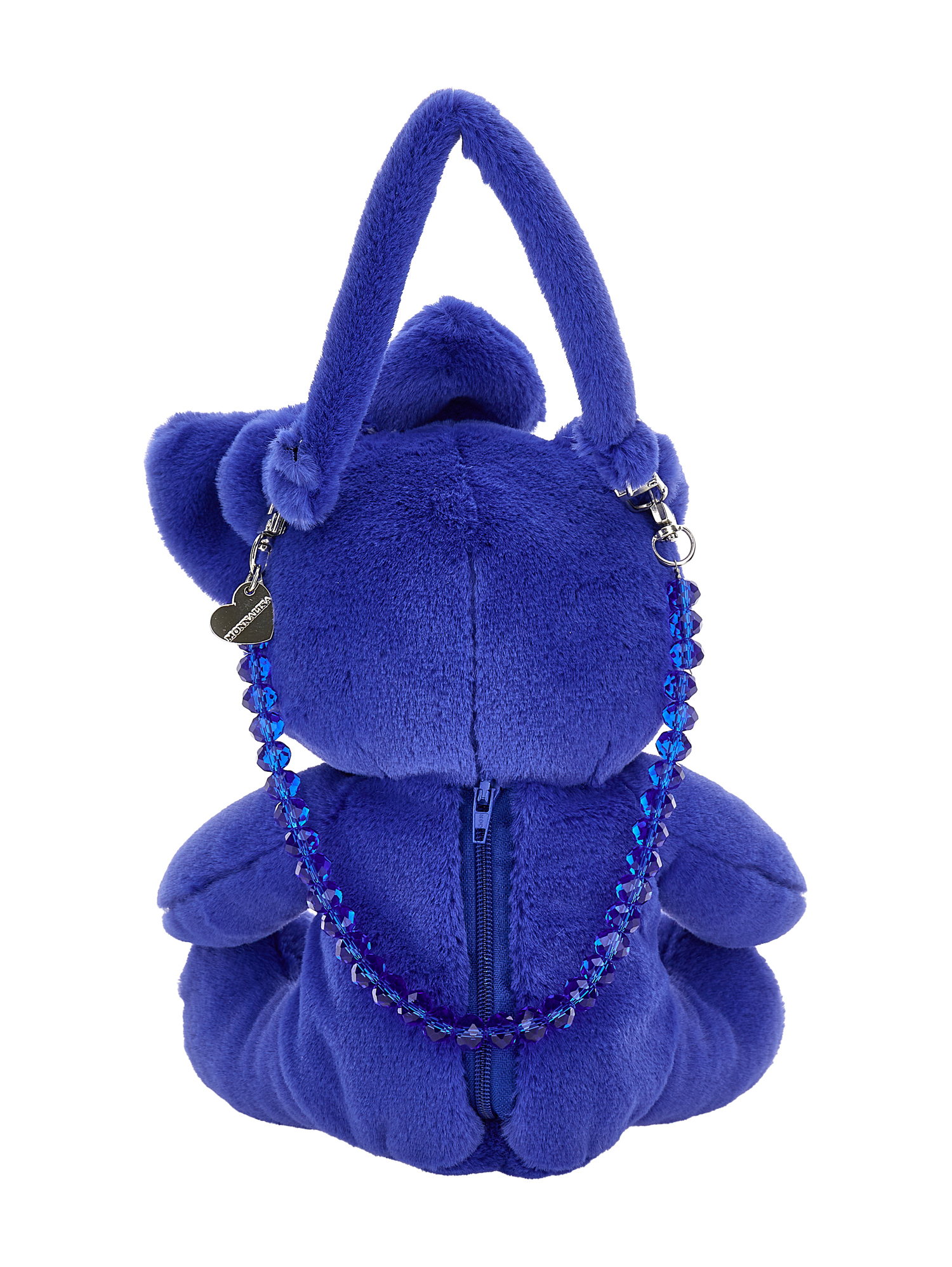Monnalisa Plush Teddy Bear Handbag In Blu Voyage