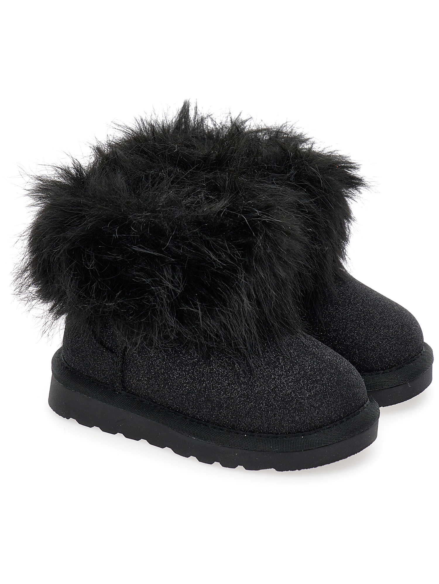 MONNALISA MONNALISA PLUSH GLITTER ANKLE BOOTS