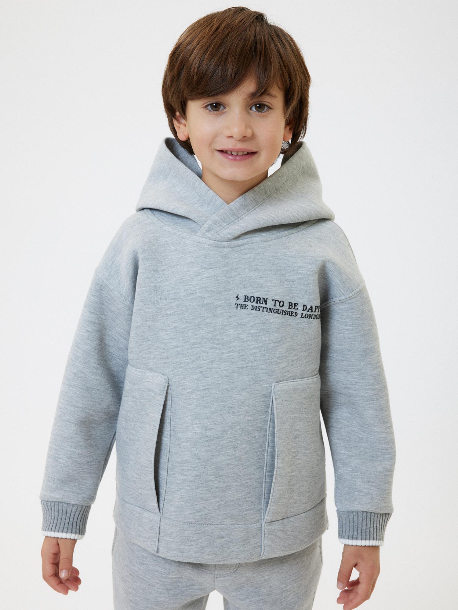 Monnalisa Hoodie In Grey + Cream