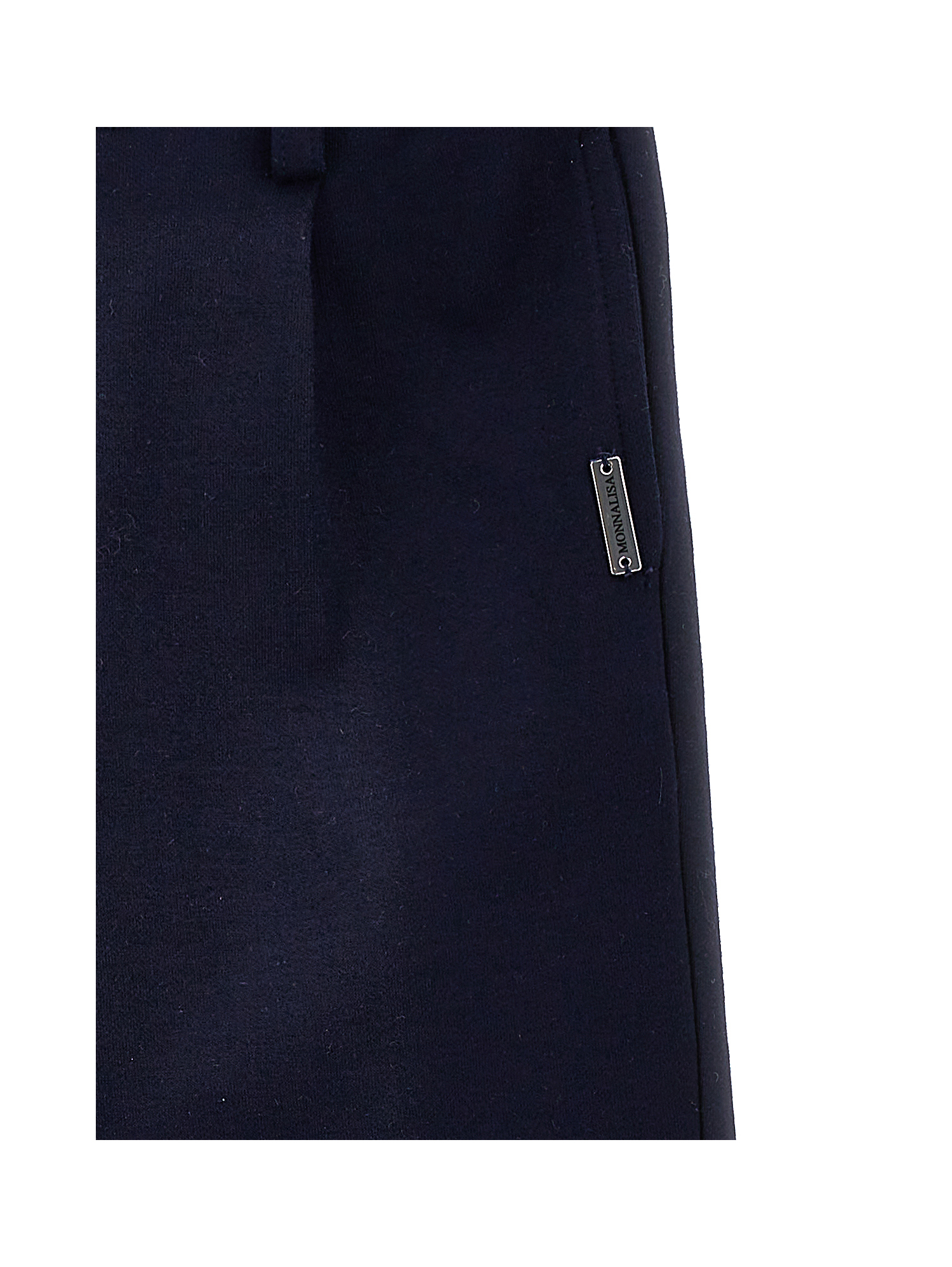 Monnalisa Double-sided Milano Stitch Trousers In Dark Blue