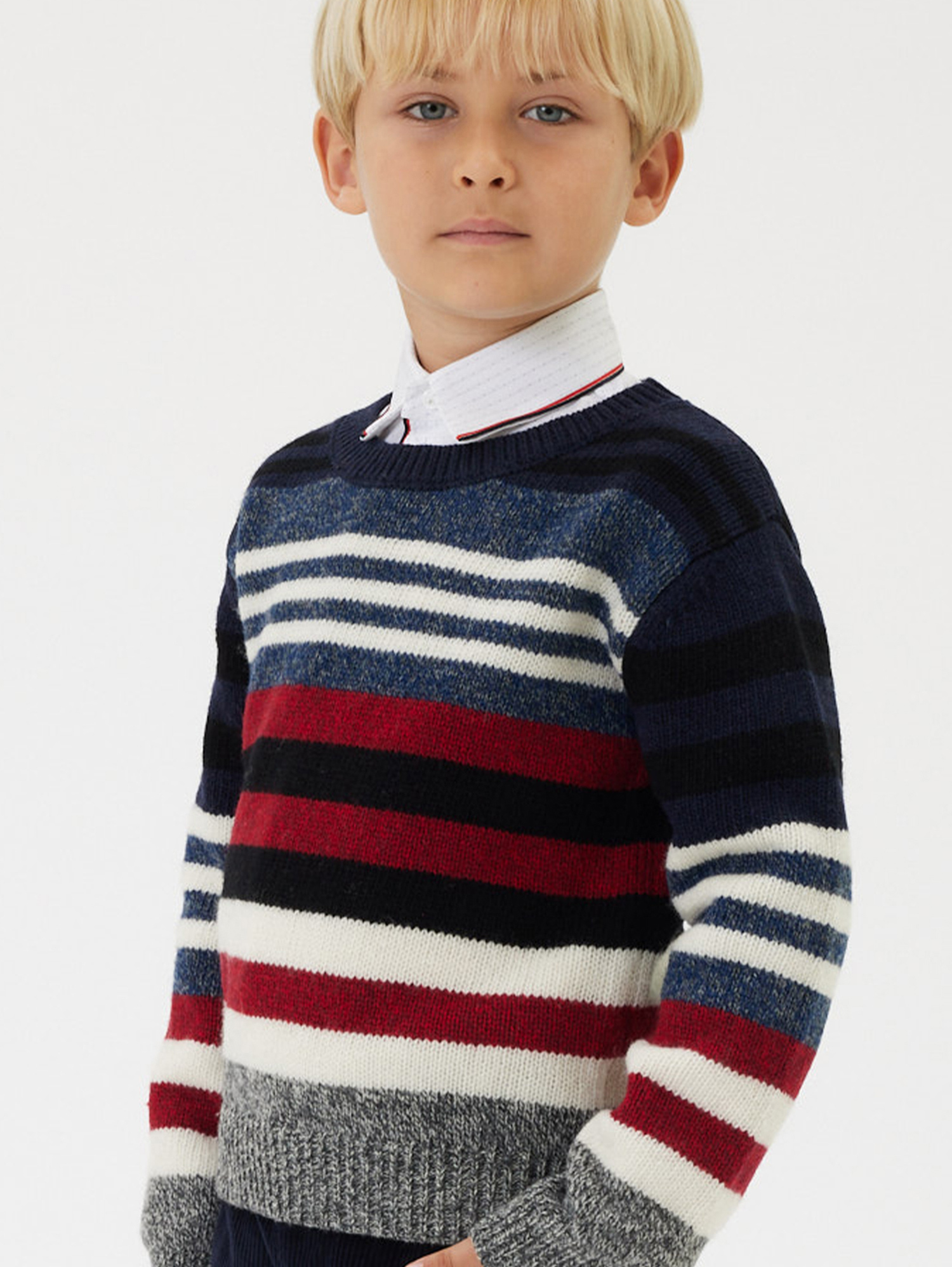 Striped wool blend sweater online