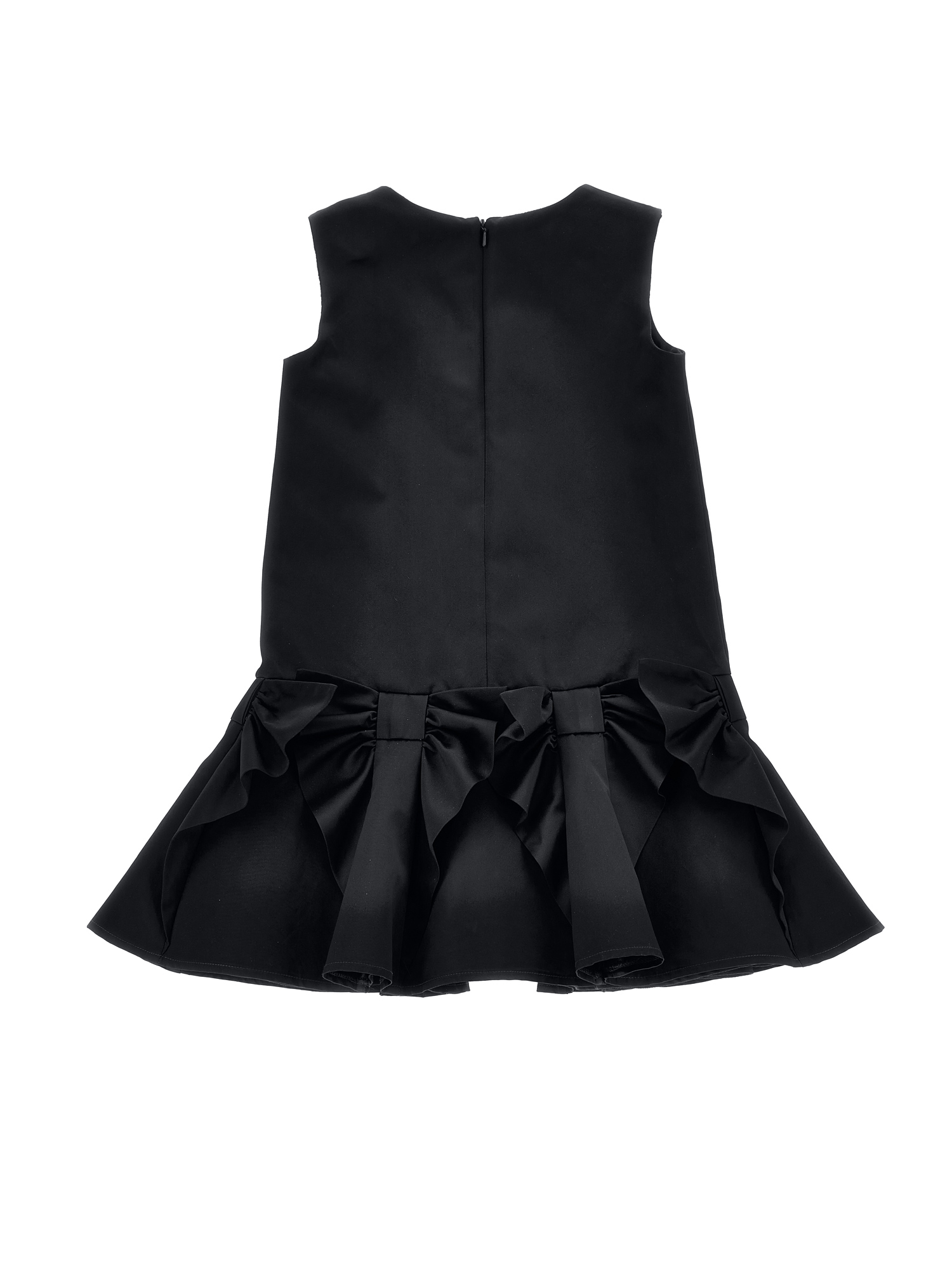 Monnalisa Duchesse Sleeveless Dress With Maxi Bows In Black