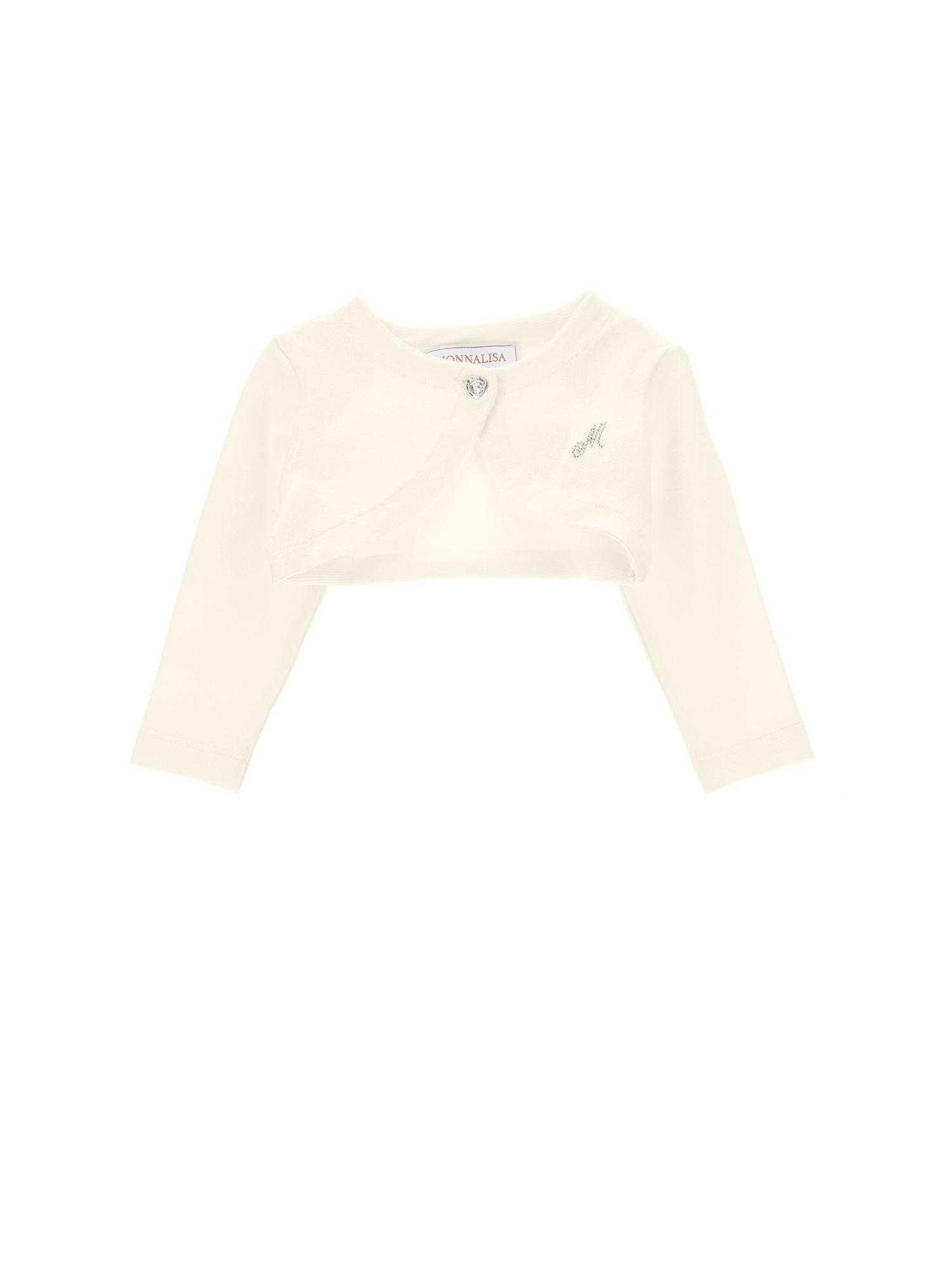 Monnalisa Kids'   Crepe Wraparound Cardigan In Cream