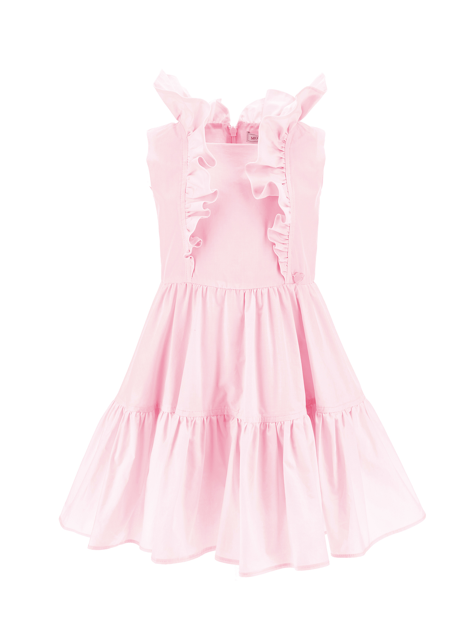 Monnalisa Babies'   Poplin Dress With Trim In Rosa Fairy Tale