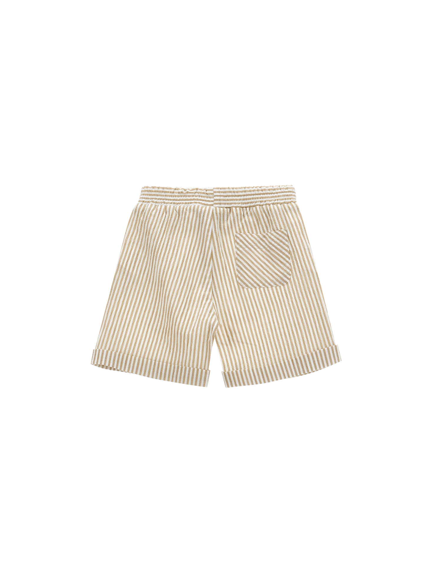 Monnalisa Seersucker Shorts In White + Ecru
