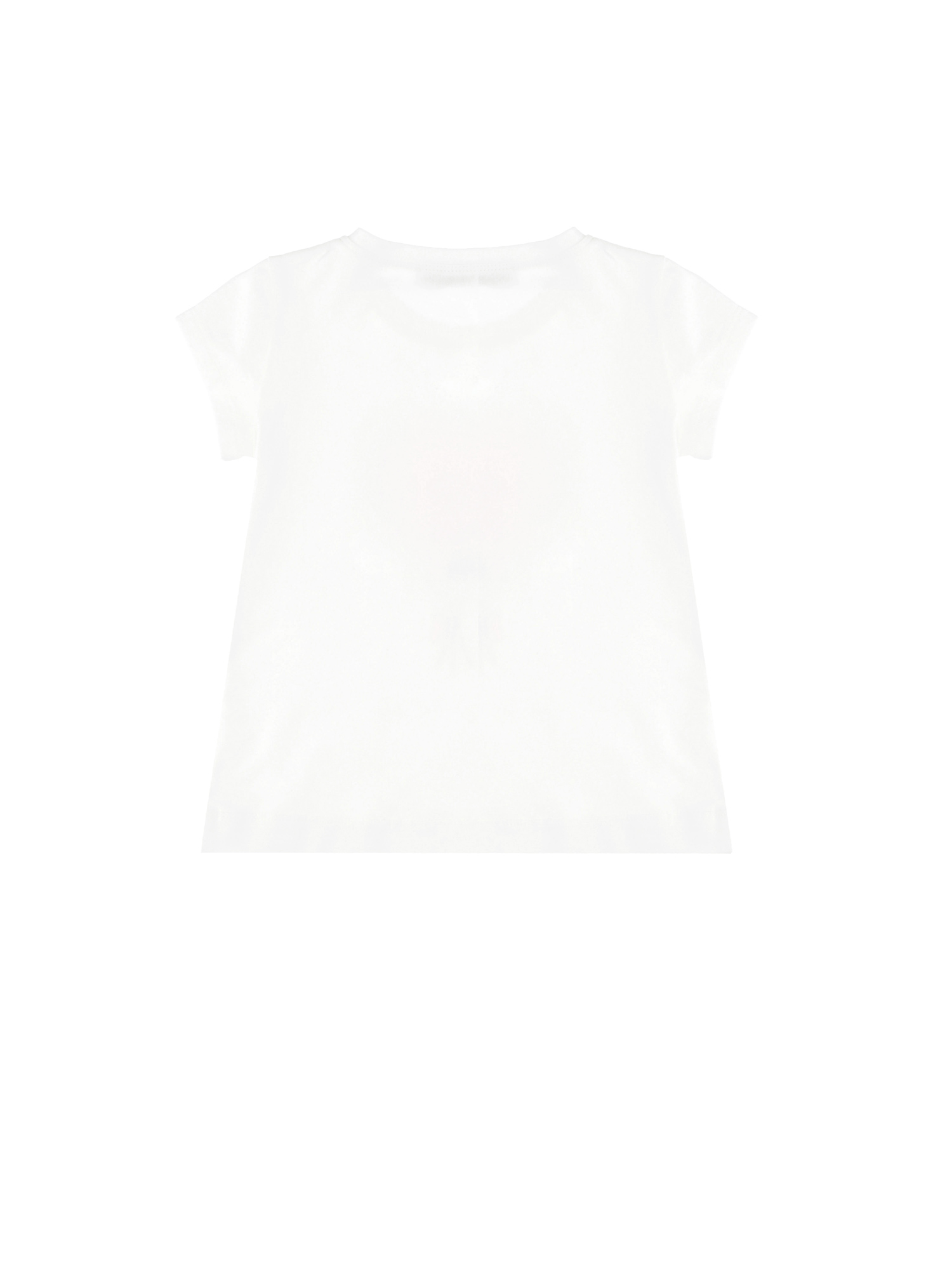 Monnalisa Castle Print Organic Cotton T-shirt In Cream