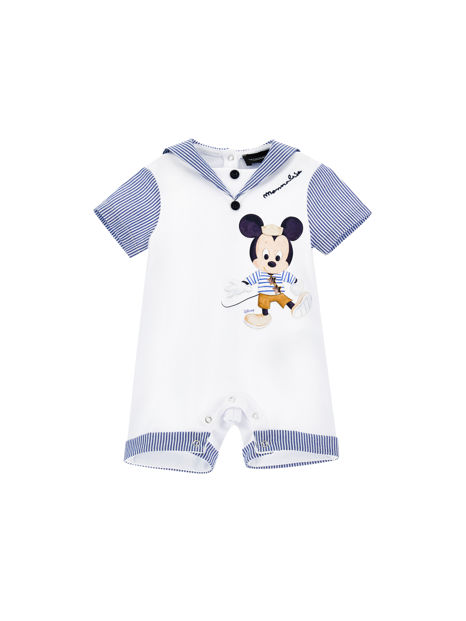 Monnalisa Babies'   Mickey Sailor Romper In White + Blue