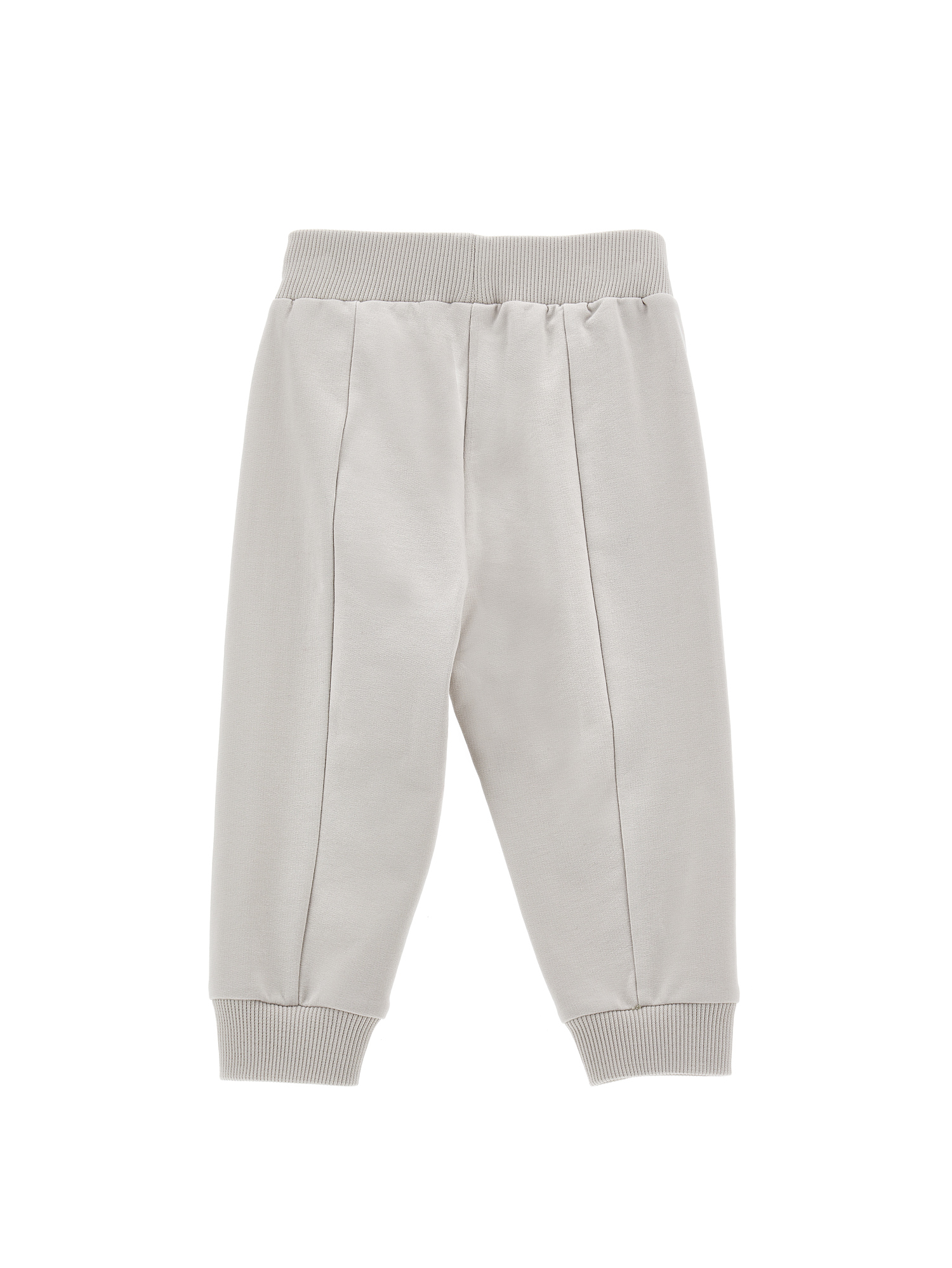 Monnalisa Fleece Trousers With Ruffles In Pearl Grey