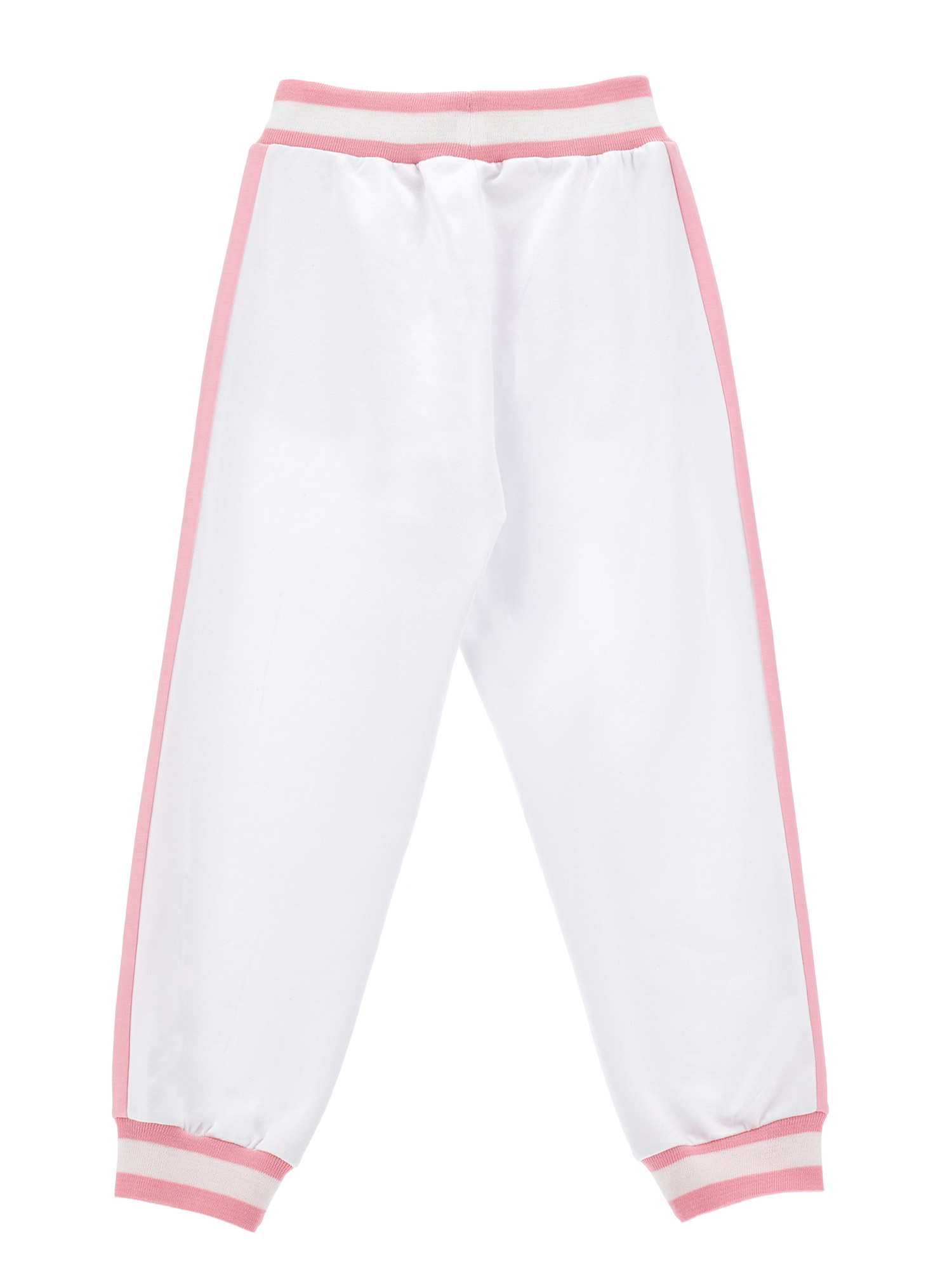 Shop Monnalisa Barbie Cotton Fleece Joggers In White